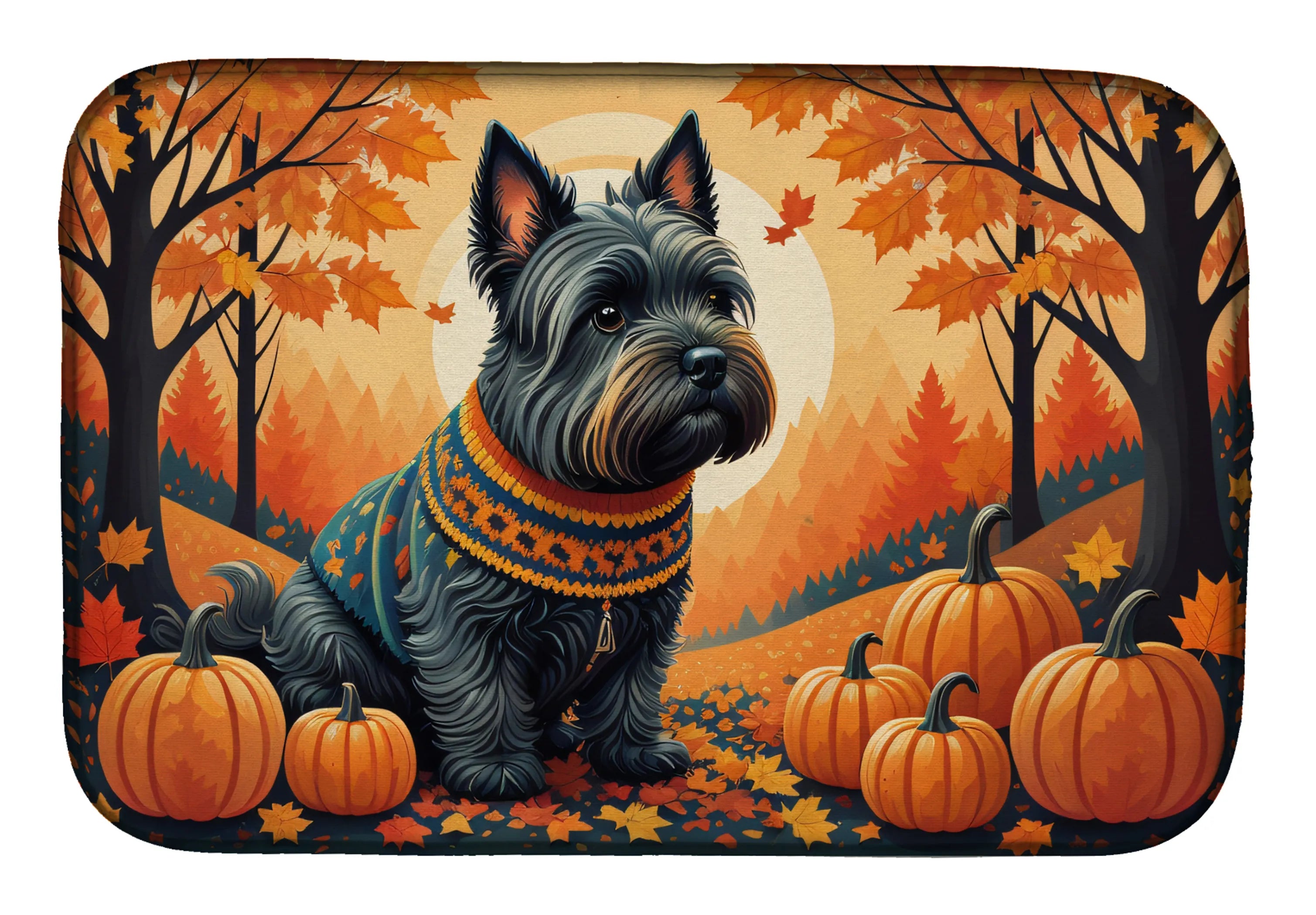 Autumn Leaves Dish Drying Mat - Size: 14  X 21" | Pack Of: 1 | Collection name: Autumn leaves