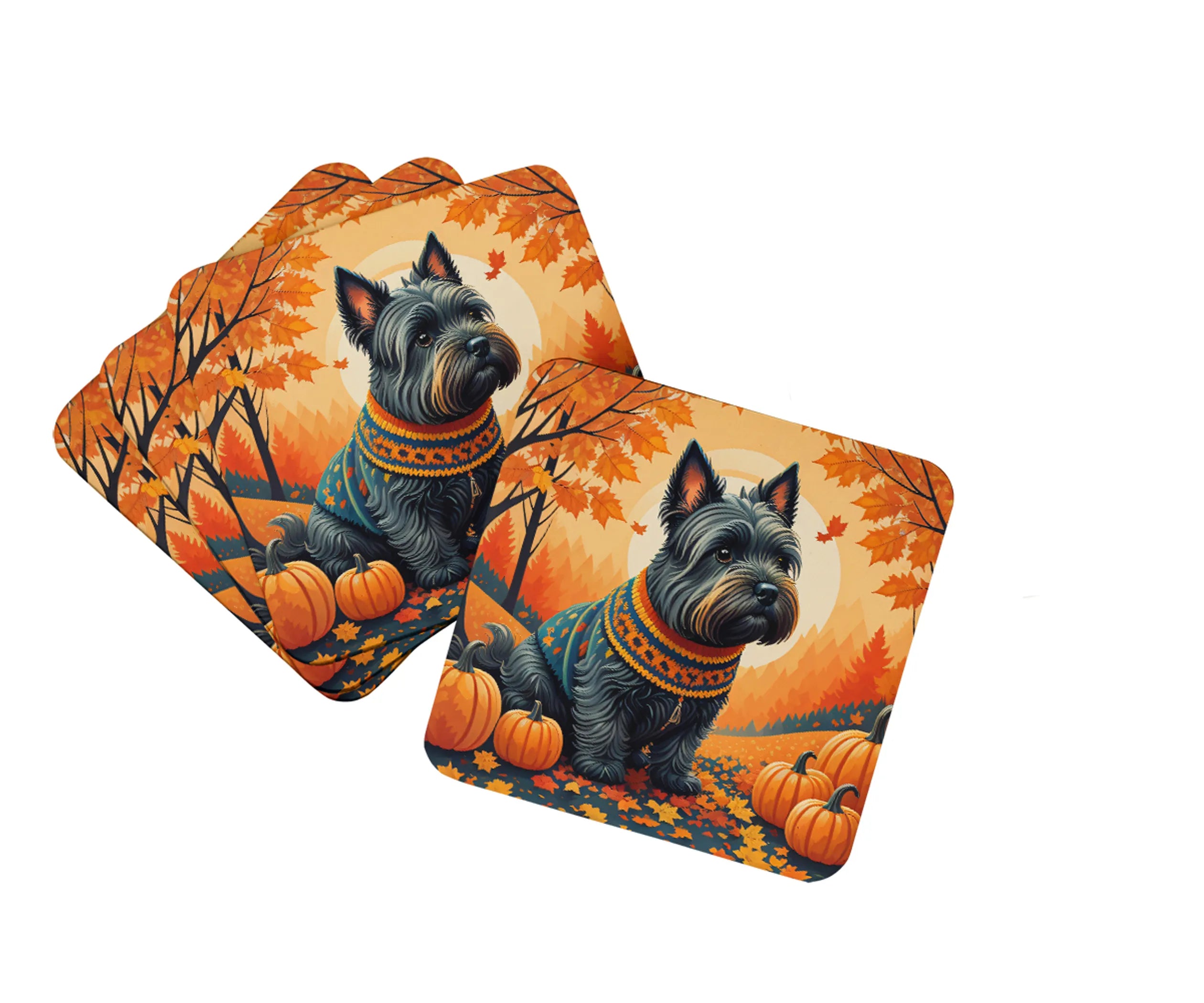 Autumn Leaves Foam Coasters - Size: 3.5 | Pack Of: 1 | Collection name: Autumn leaves