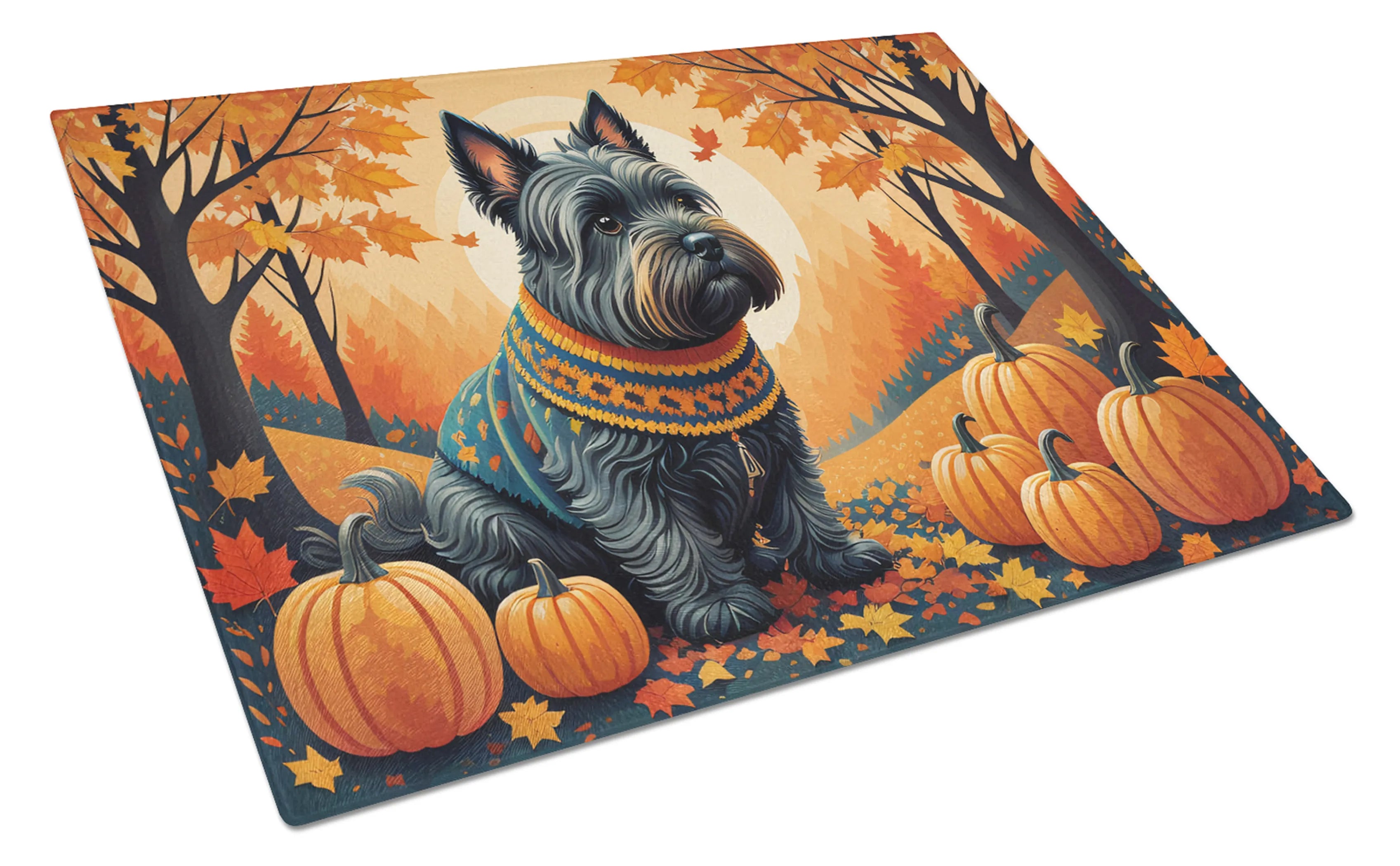 Autumn Leaves Glass Cutting Board - Size: LARGE | Pack Of: 1 | Collection name: Autumn leaves
