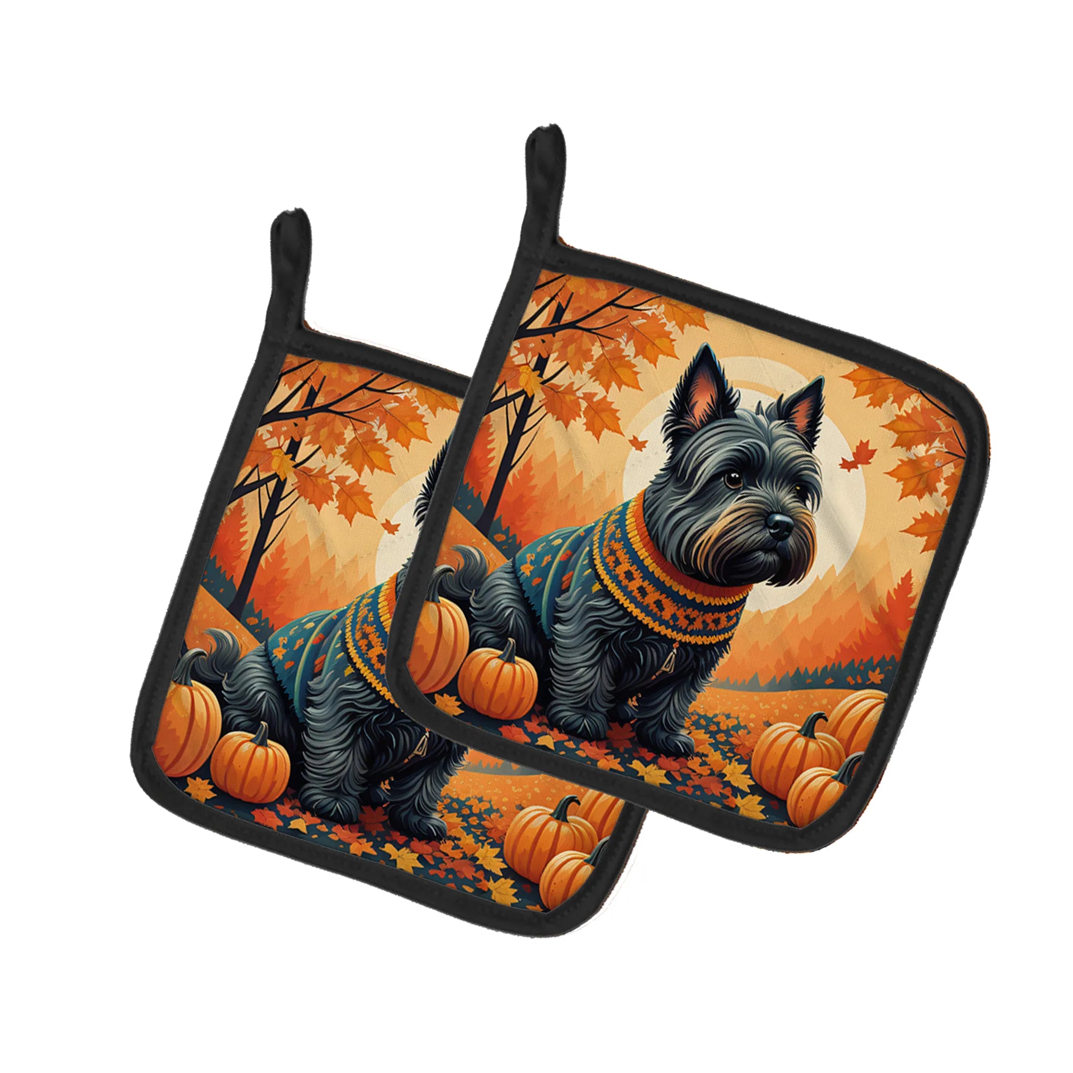 Autumn Leaves Pair of Pot Holders - Size: 7.5HX7.5W | Pack Of: 1 | Collection name: Autumn leaves