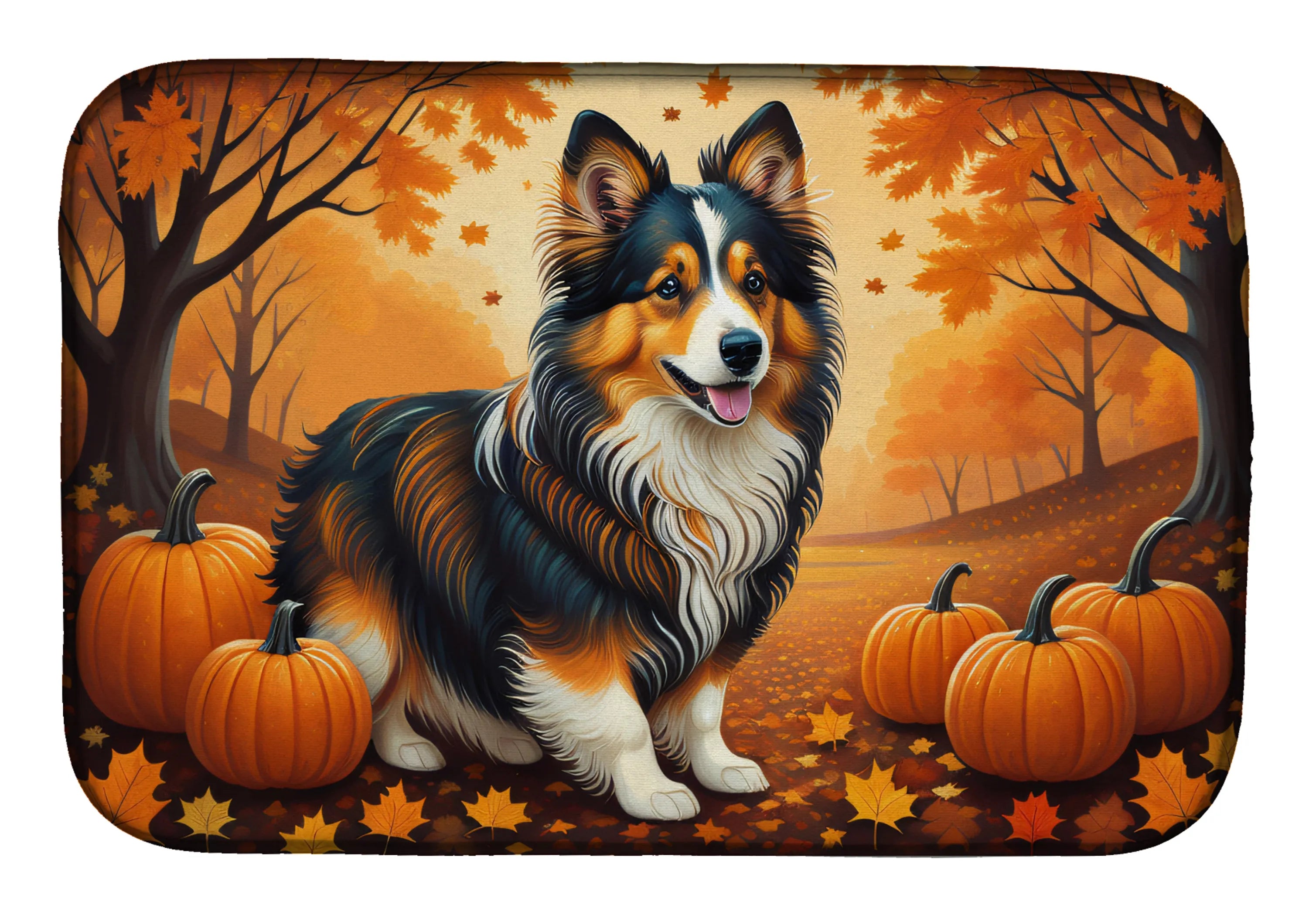 Autumn Leaves Dish Drying Mat - Size: 14  X 21" | Pack Of: 1 | Collection name: Autumn leaves
