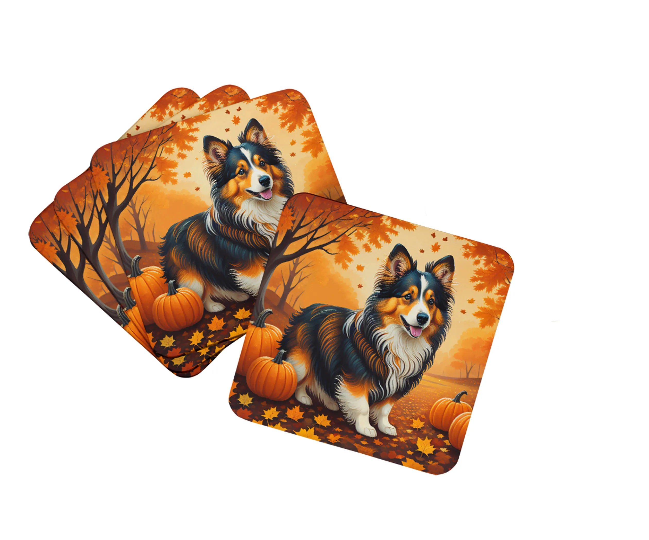 Autumn Leaves Foam Coasters - Size: 3.5 | Pack Of: 1 | Collection name: Autumn leaves