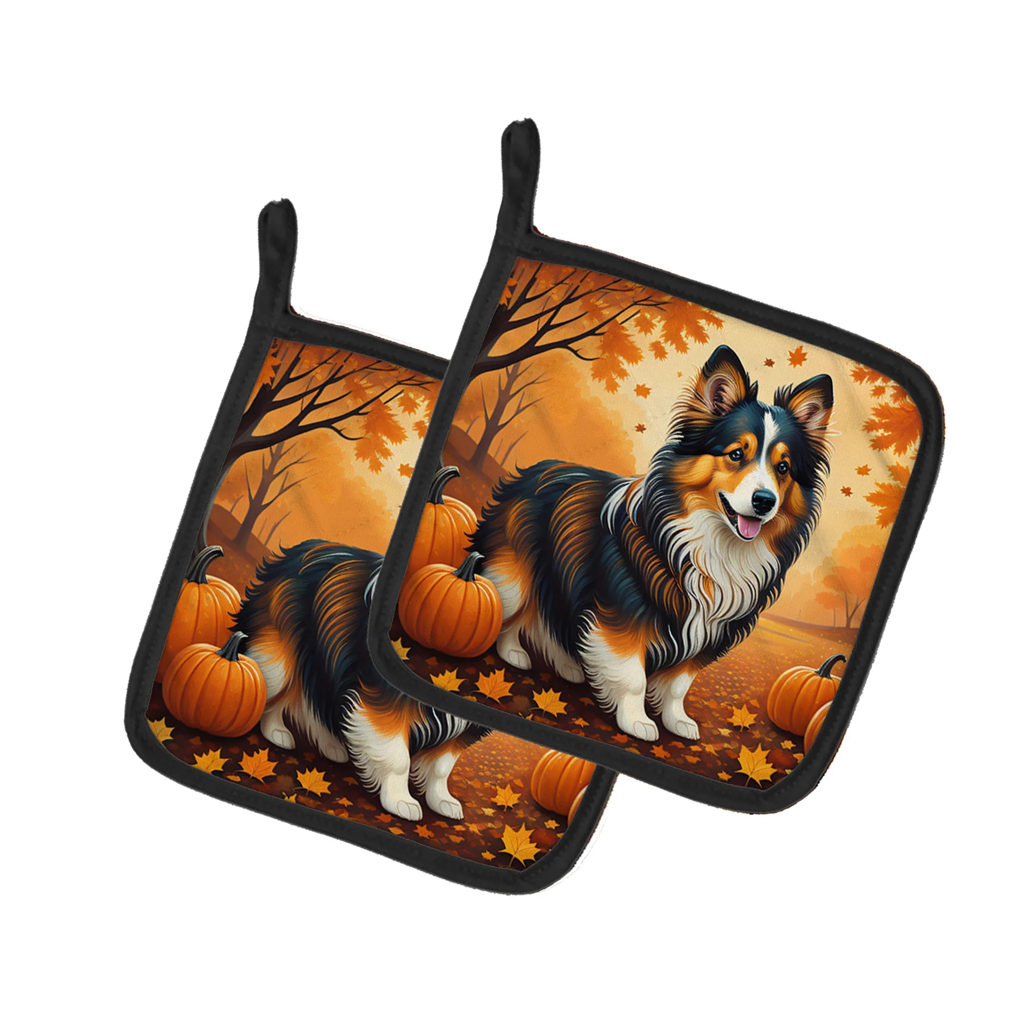 Autumn Leaves Pair of Pot Holders - Size: 7.5HX7.5W | Pack Of: 1 | Collection name: Autumn leaves