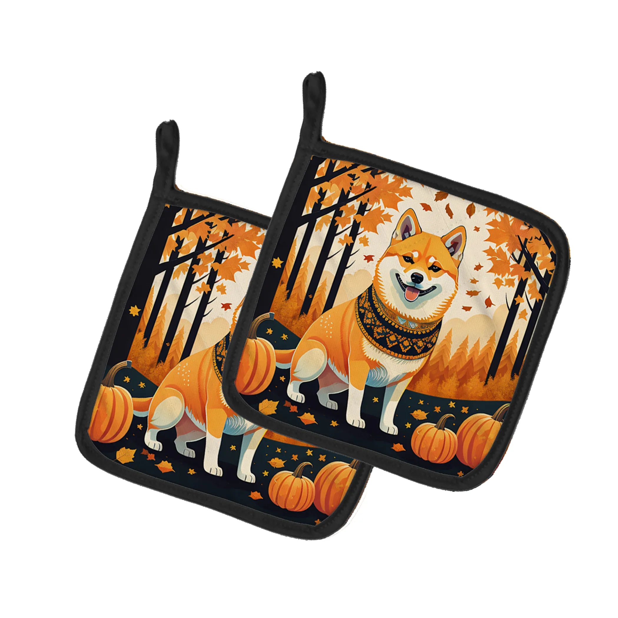 Autumn Leaves Pair of Pot Holders - Size: 7.5HX7.5W | Pack Of: 1 | Collection name: Autumn leaves