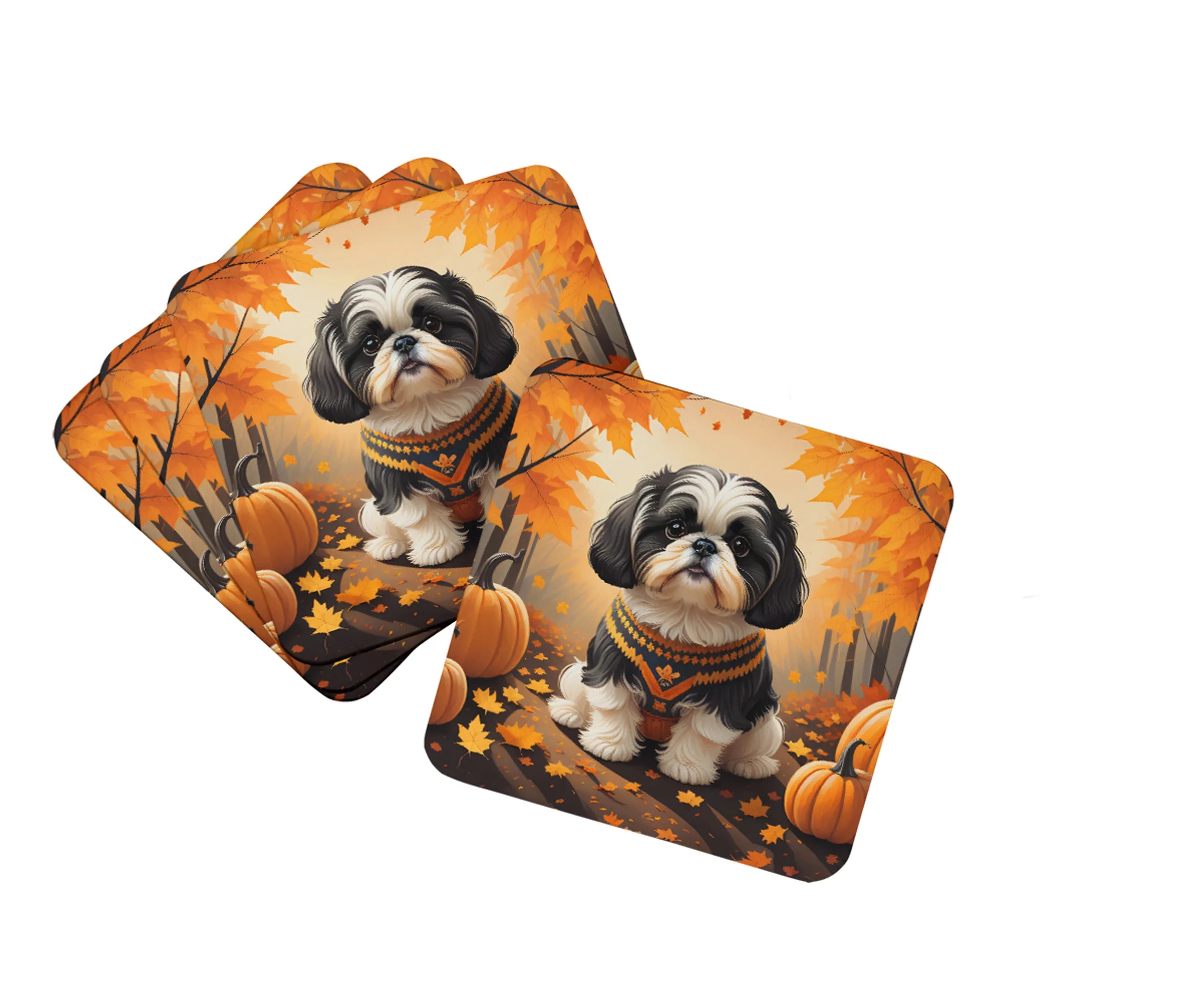 Autumn Leaves Foam Coasters - Size: 3.5 | Pack Of: 1 | Collection name: Autumn leaves