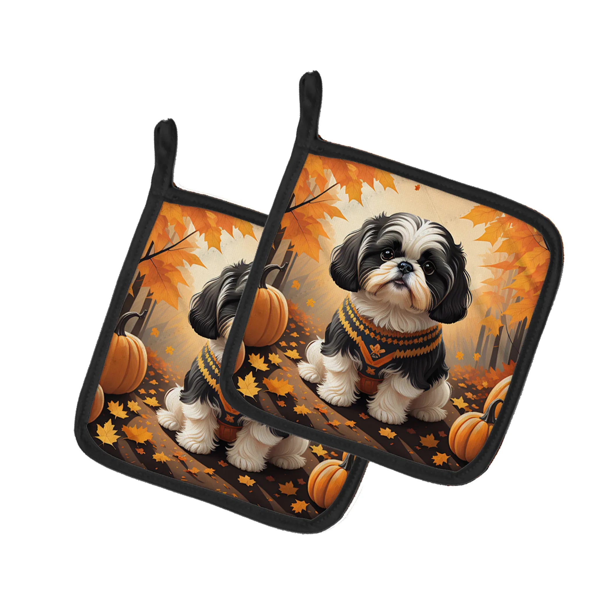 Autumn Leaves Pair of Pot Holders - Size: 7.5HX7.5W | Pack Of: 1 | Collection name: Autumn leaves