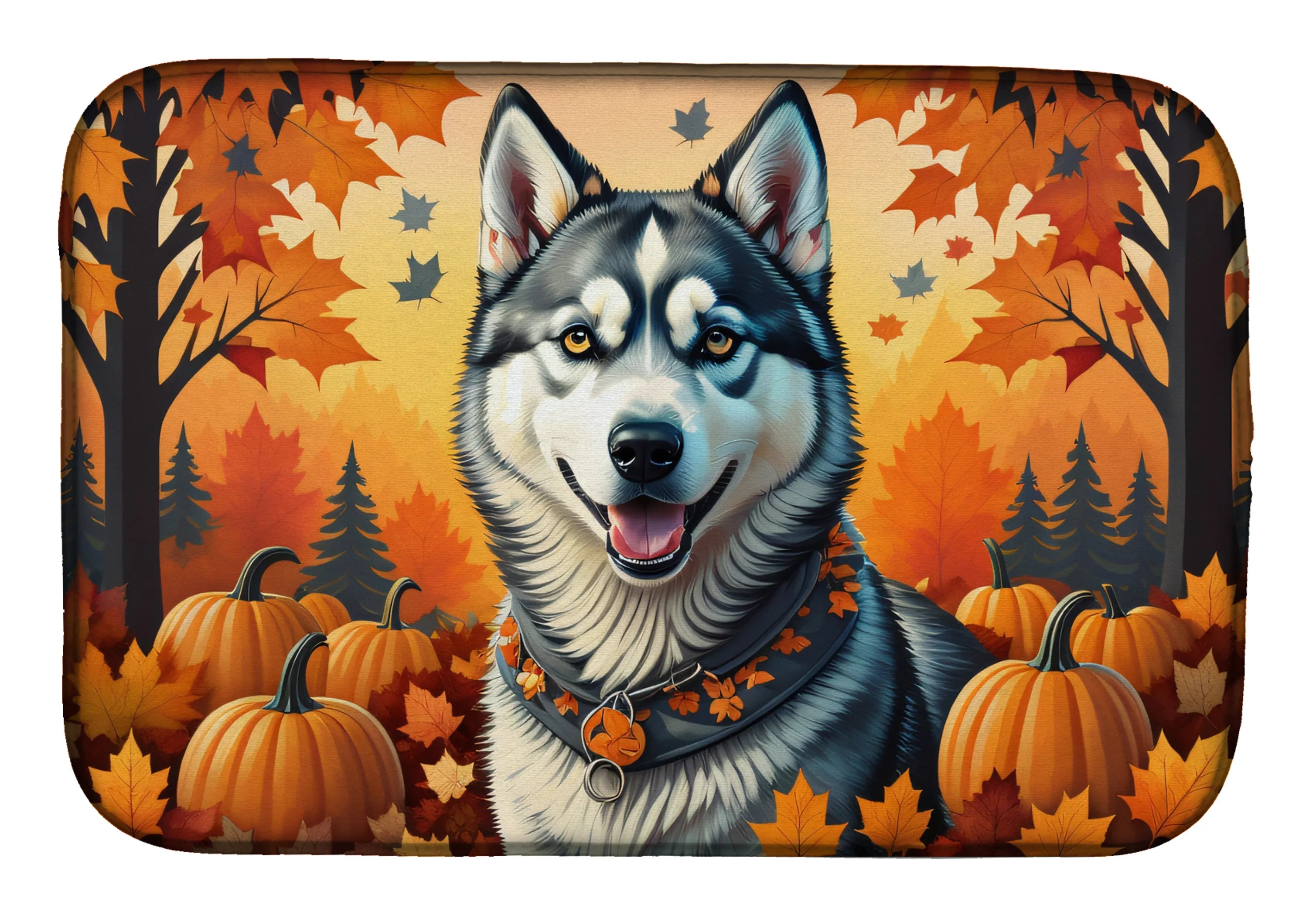 Autumn Leaves Dish Drying Mat - Size: 14  X 21" | Pack Of: 1 | Collection name: Autumn leaves