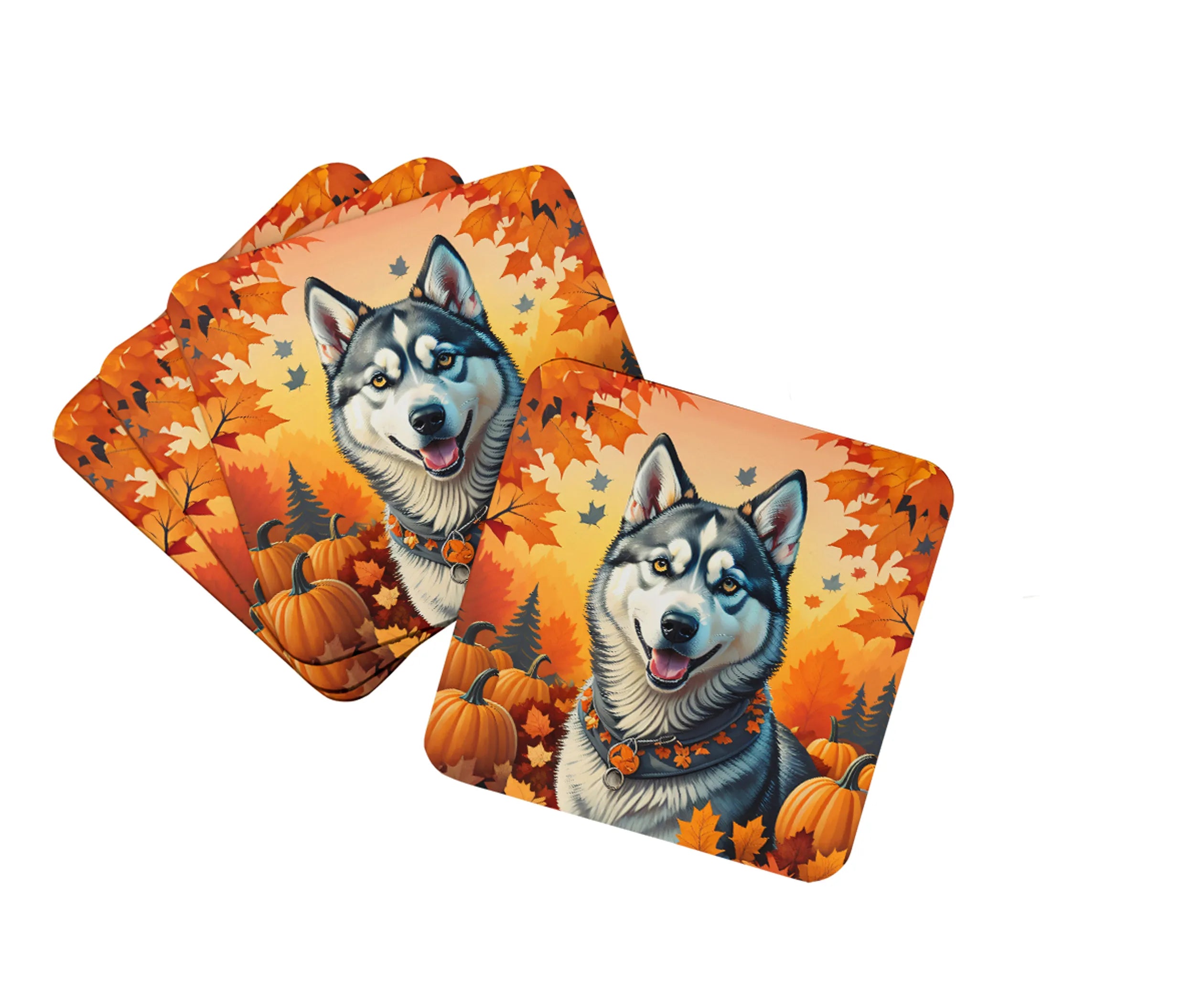 Autumn Leaves Foam Coasters - Size: 3.5 | Pack Of: 1 | Collection name: Autumn leaves