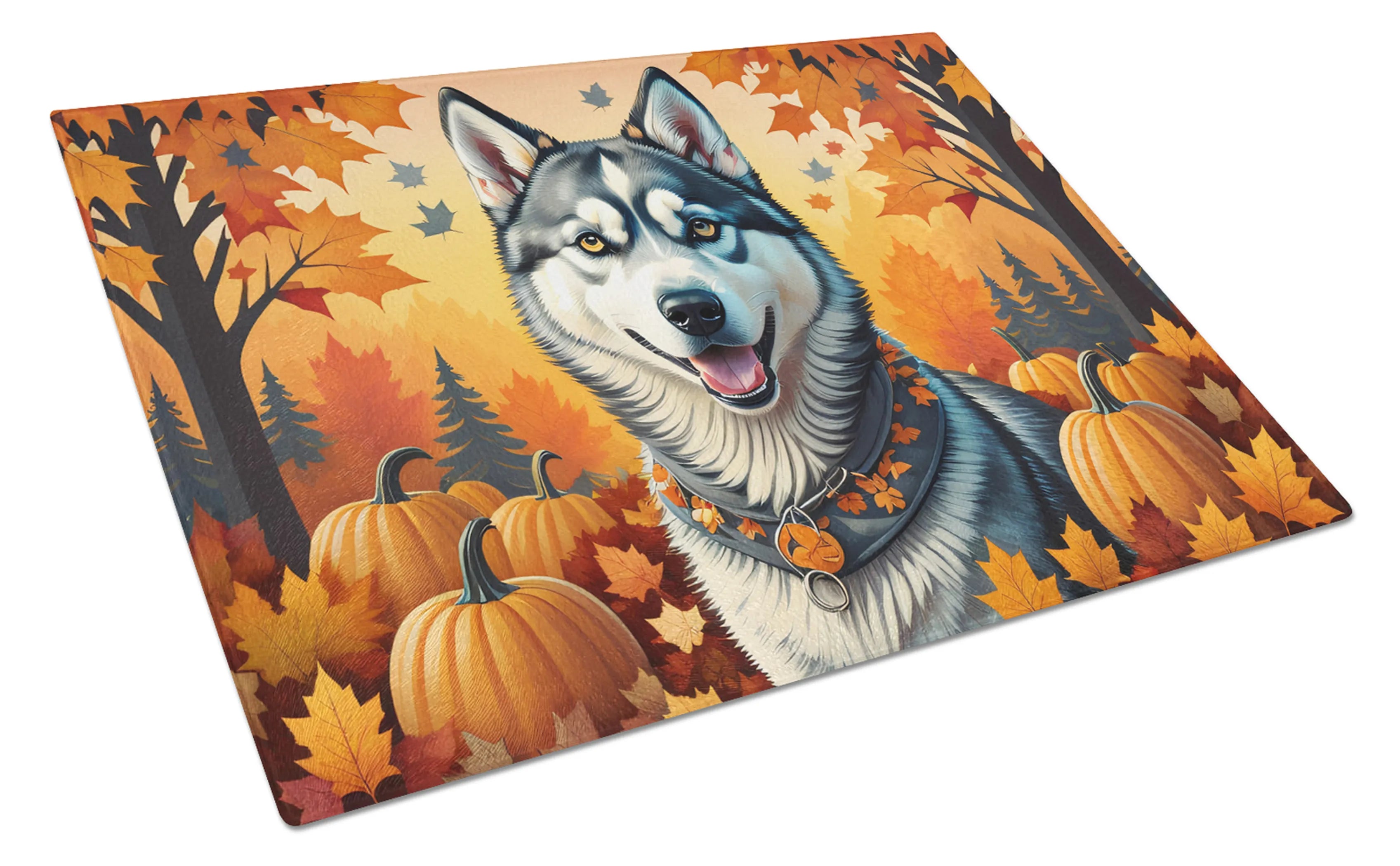 Autumn Leaves Glass Cutting Board - Size: LARGE | Pack Of: 1 | Collection name: Autumn leaves