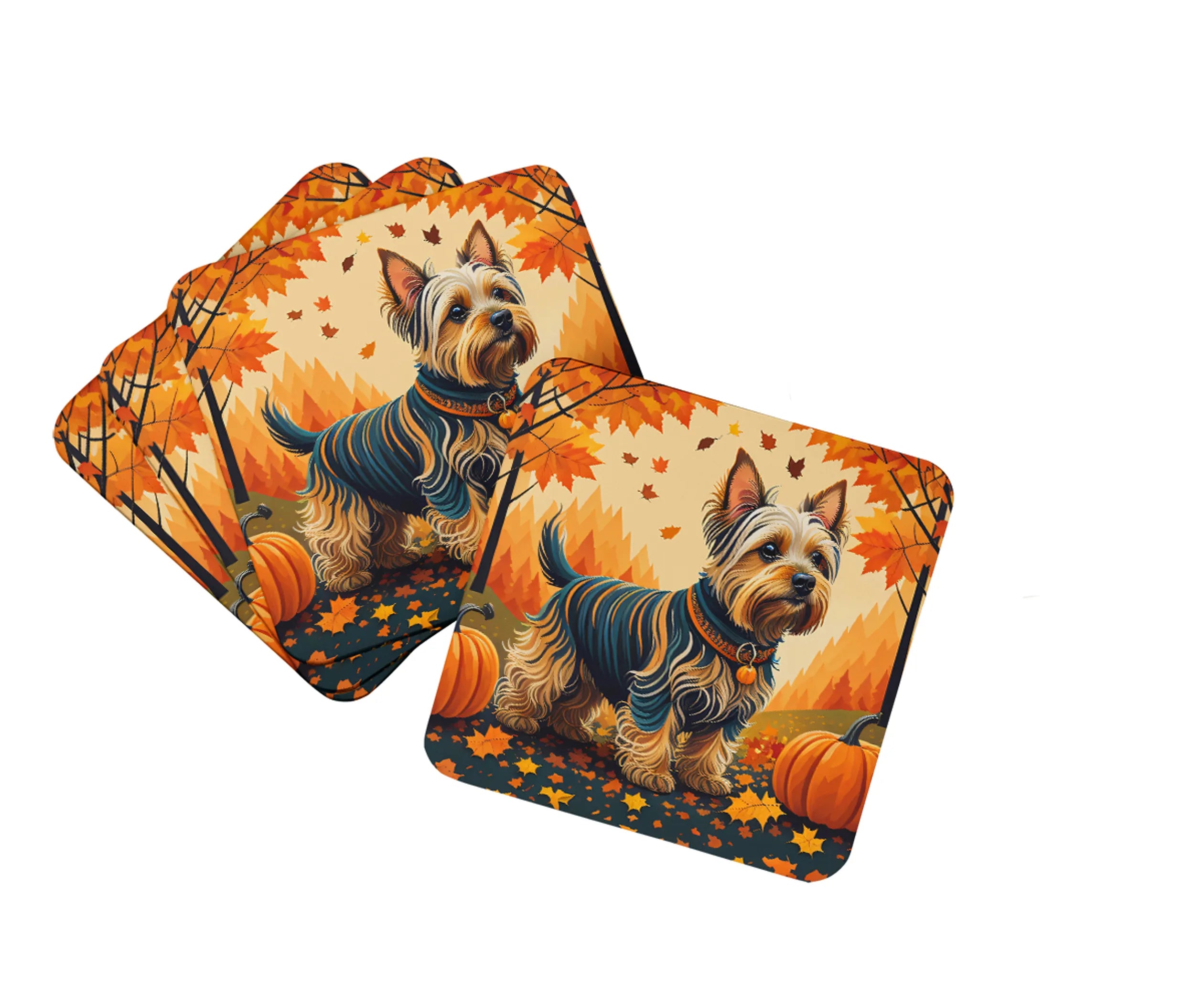 Autumn Leaves Foam Coasters - Size: 3.5 | Pack Of: 1 | Collection name: Autumn leaves