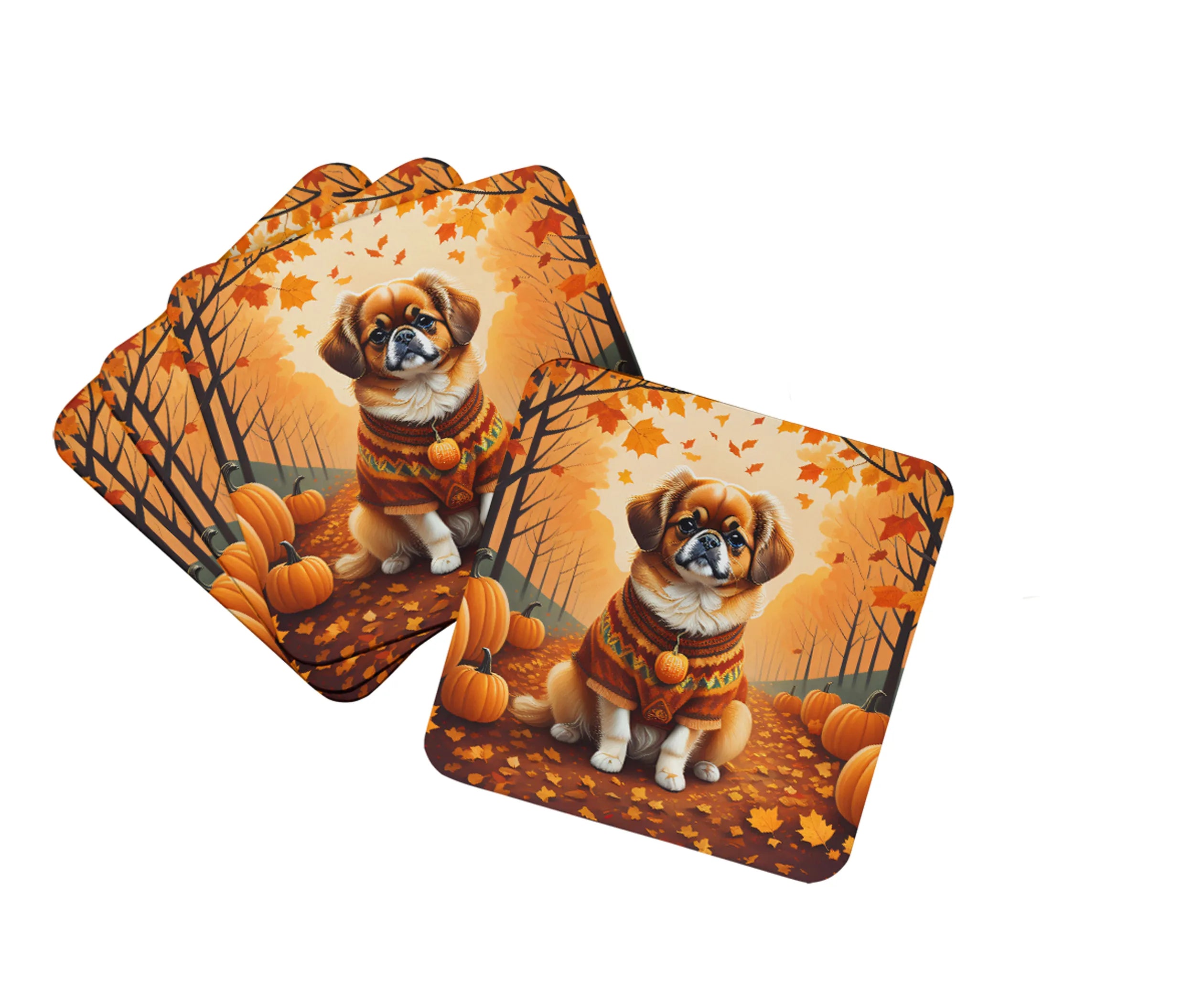 Autumn Leaves Foam Coasters - Size: 3.5 | Pack Of: 1 | Collection name: Autumn leaves