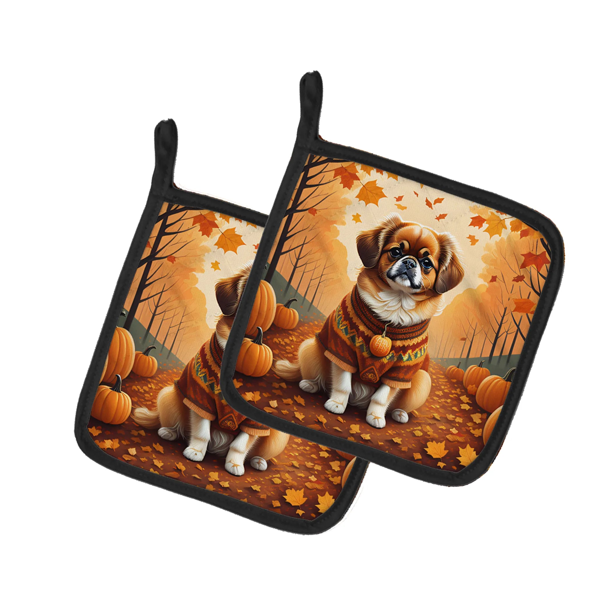 Autumn Leaves Pair of Pot Holders - Size: 7.5HX7.5W | Pack Of: 1 | Collection name: Autumn leaves