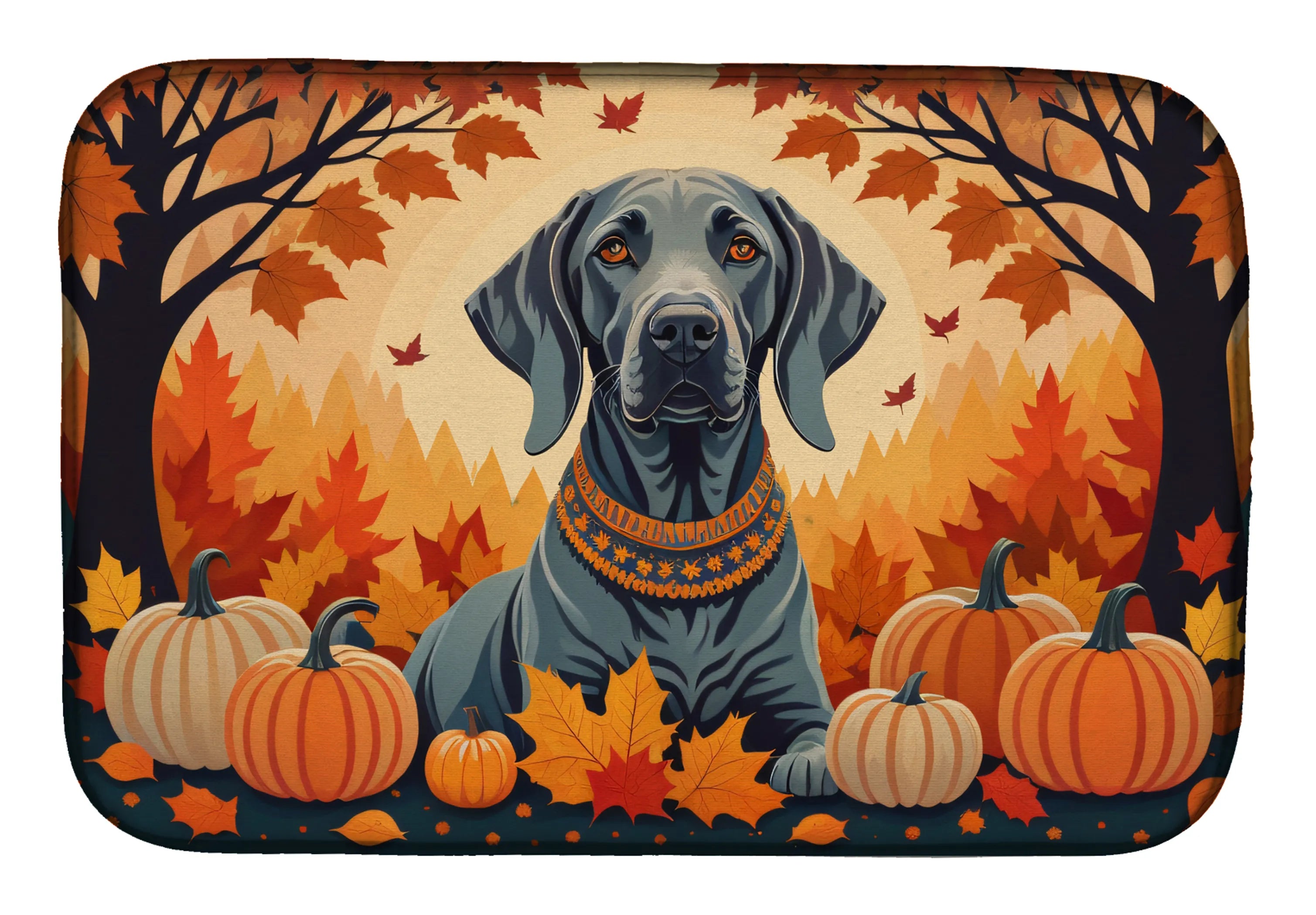 Autumn Leaves Dish Drying Mat - Size: 14  X 21" | Pack Of: 1 | Collection name: Autumn leaves