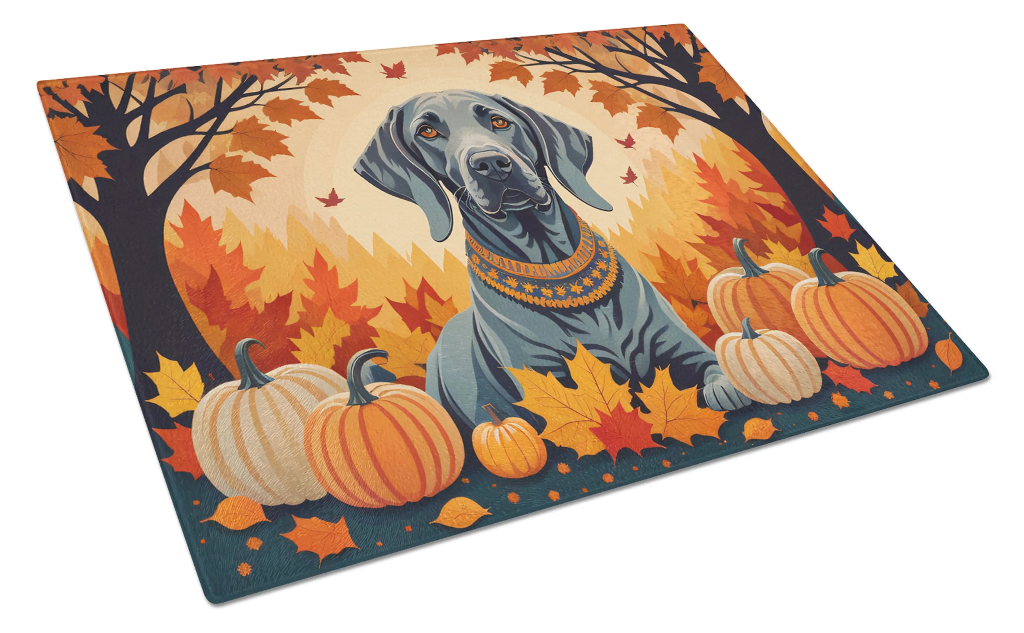 Autumn Leaves Glass Cutting Board - Size: LARGE | Pack Of: 1 | Collection name: Autumn leaves