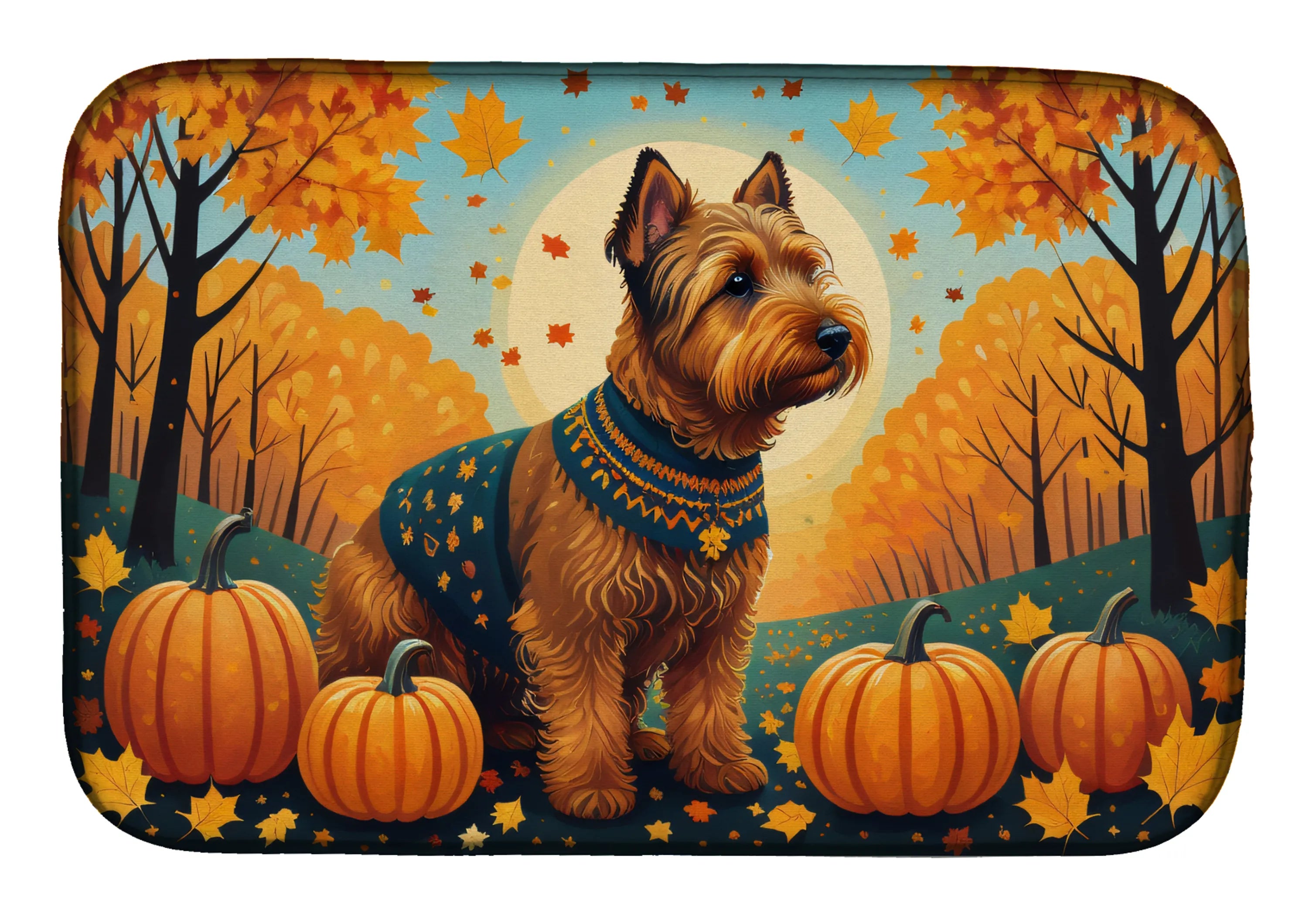 Autumn Leaves Dish Drying Mat - Size: 14  X 21" | Pack Of: 1 | Collection name: Autumn leaves