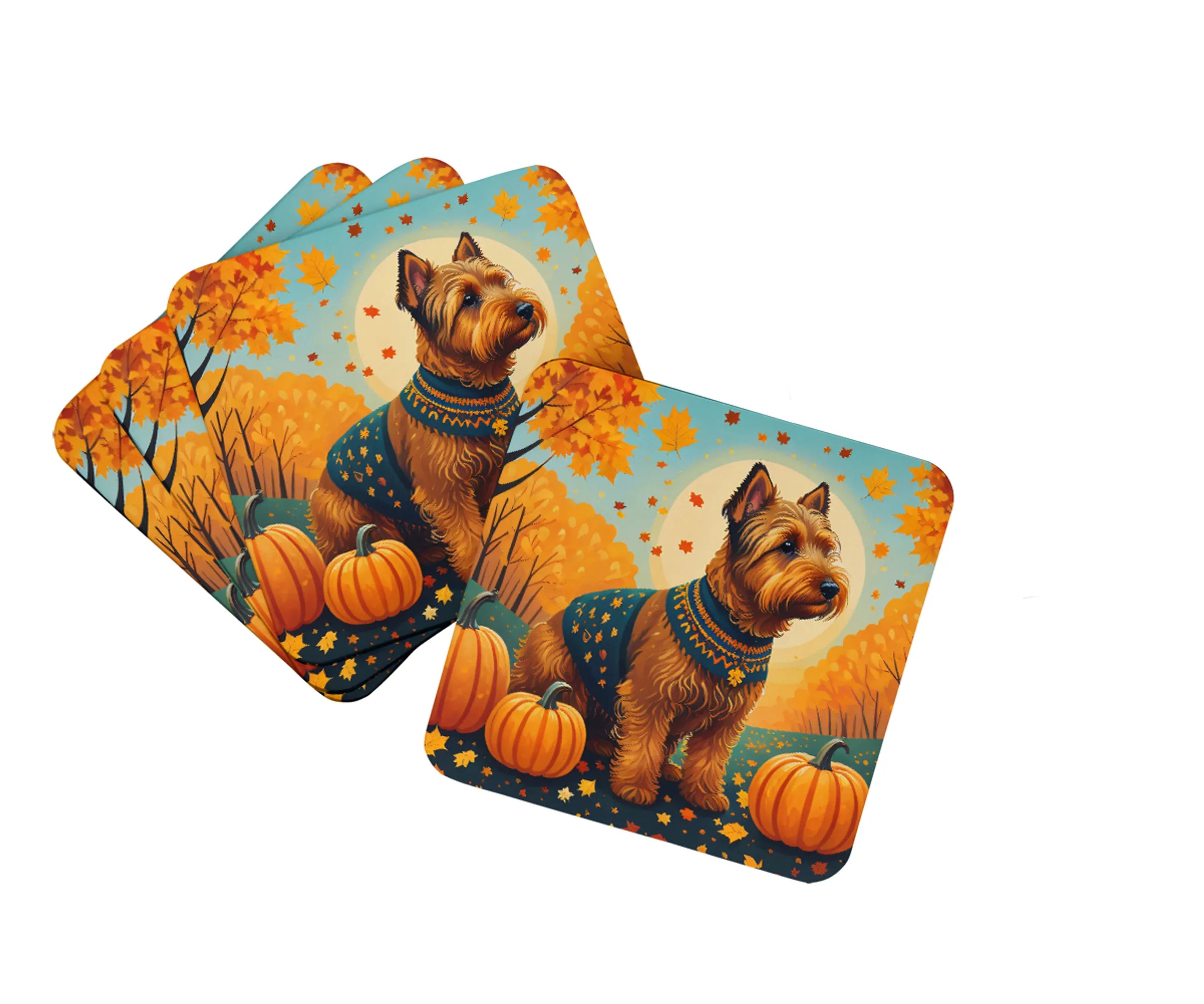 Autumn Leaves Foam Coasters - Size: 3.5 | Pack Of: 1 | Collection name: Autumn leaves