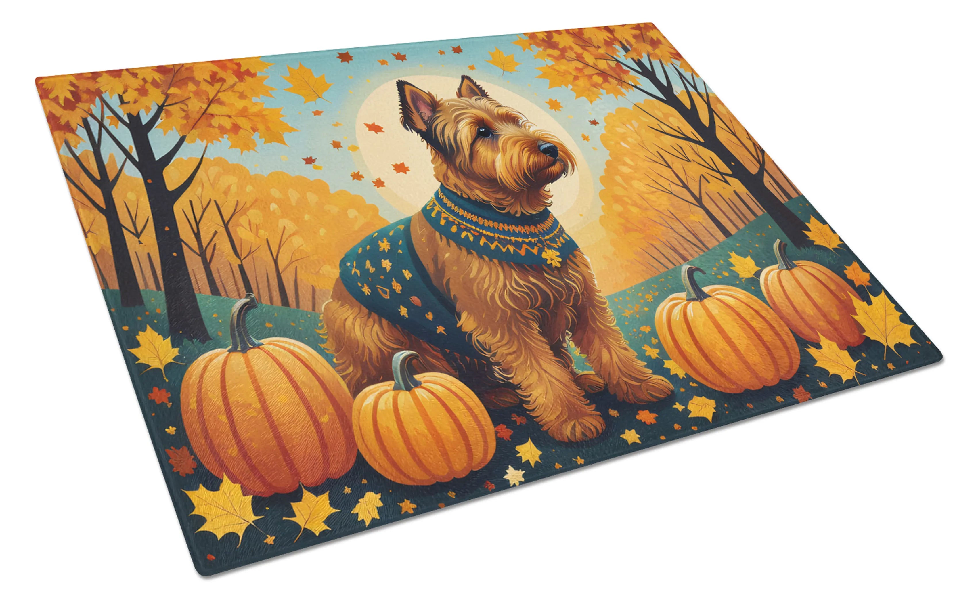 Autumn Leaves Glass Cutting Board - Size: LARGE | Pack Of: 1 | Collection name: Autumn leaves