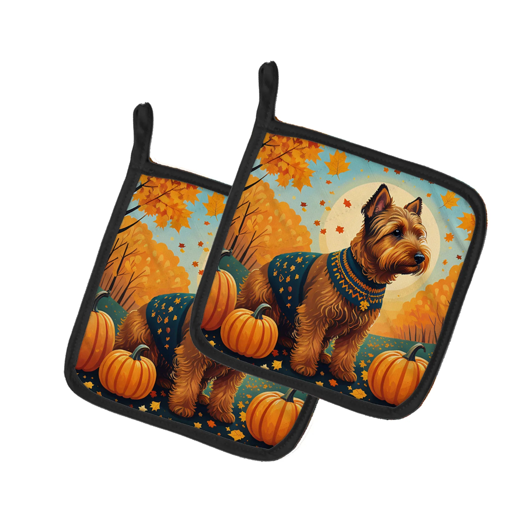 Autumn Leaves Pair of Pot Holders - Size: 7.5HX7.5W | Pack Of: 1 | Collection name: Autumn leaves