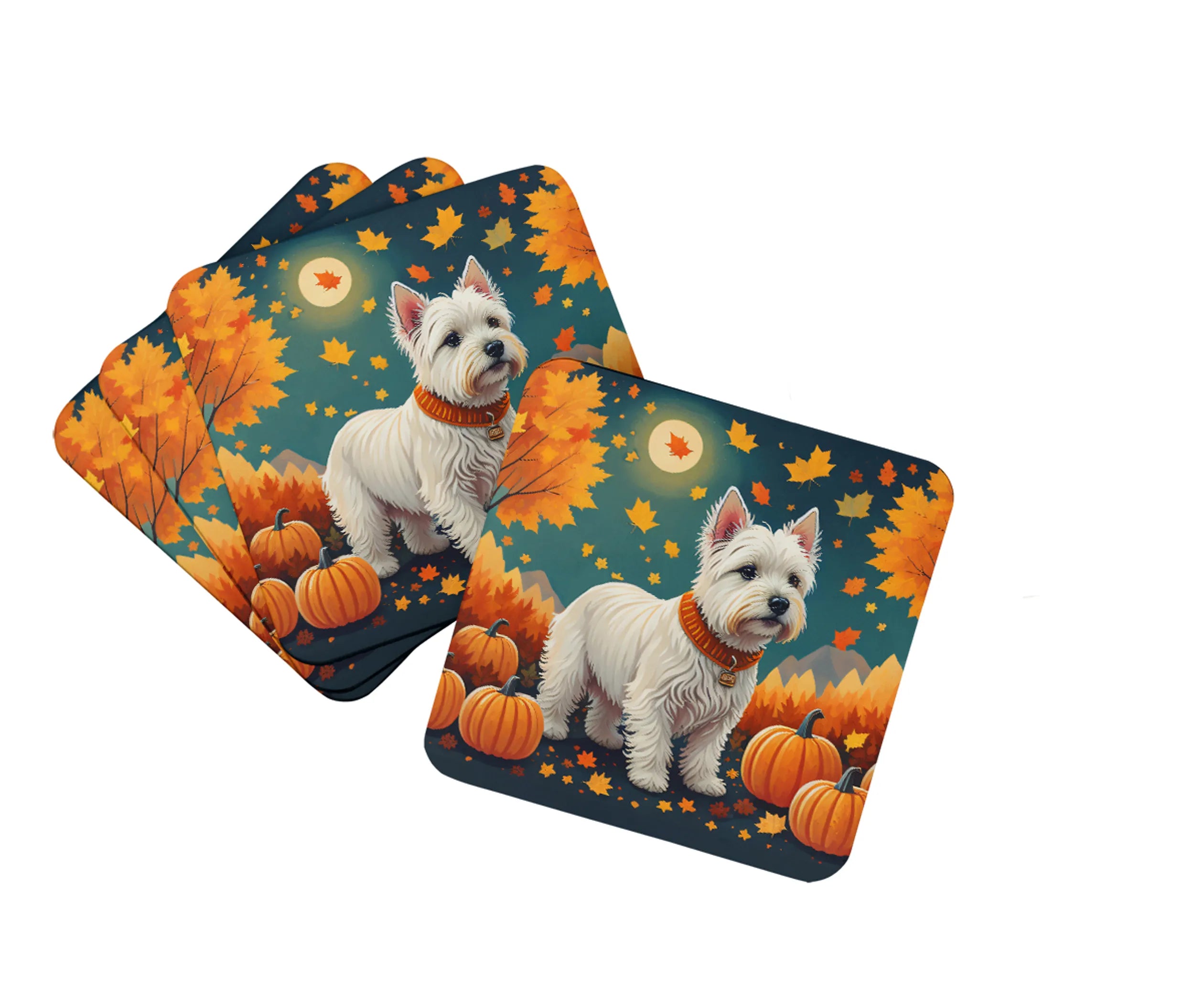 Autumn Leaves Foam Coasters - Size: 3.5 | Pack Of: 1 | Collection name: Autumn leaves