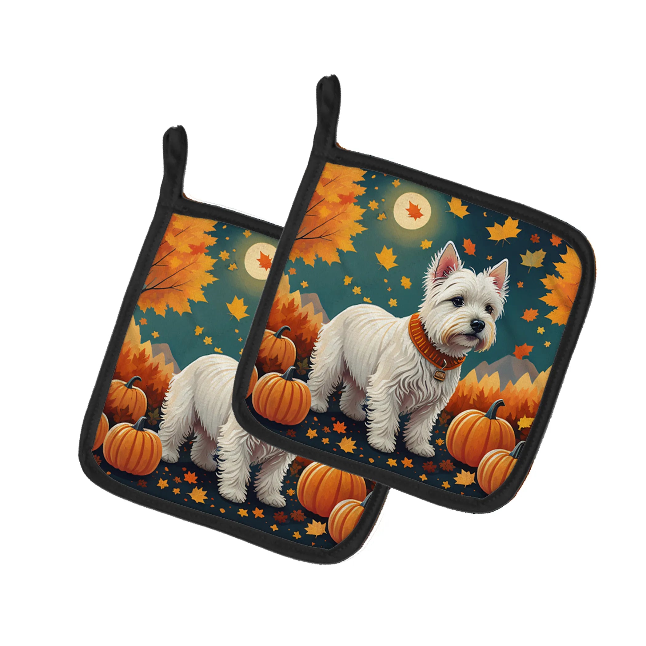 Autumn Leaves Pair of Pot Holders - Size: 7.5HX7.5W | Pack Of: 1 | Collection name: Autumn leaves