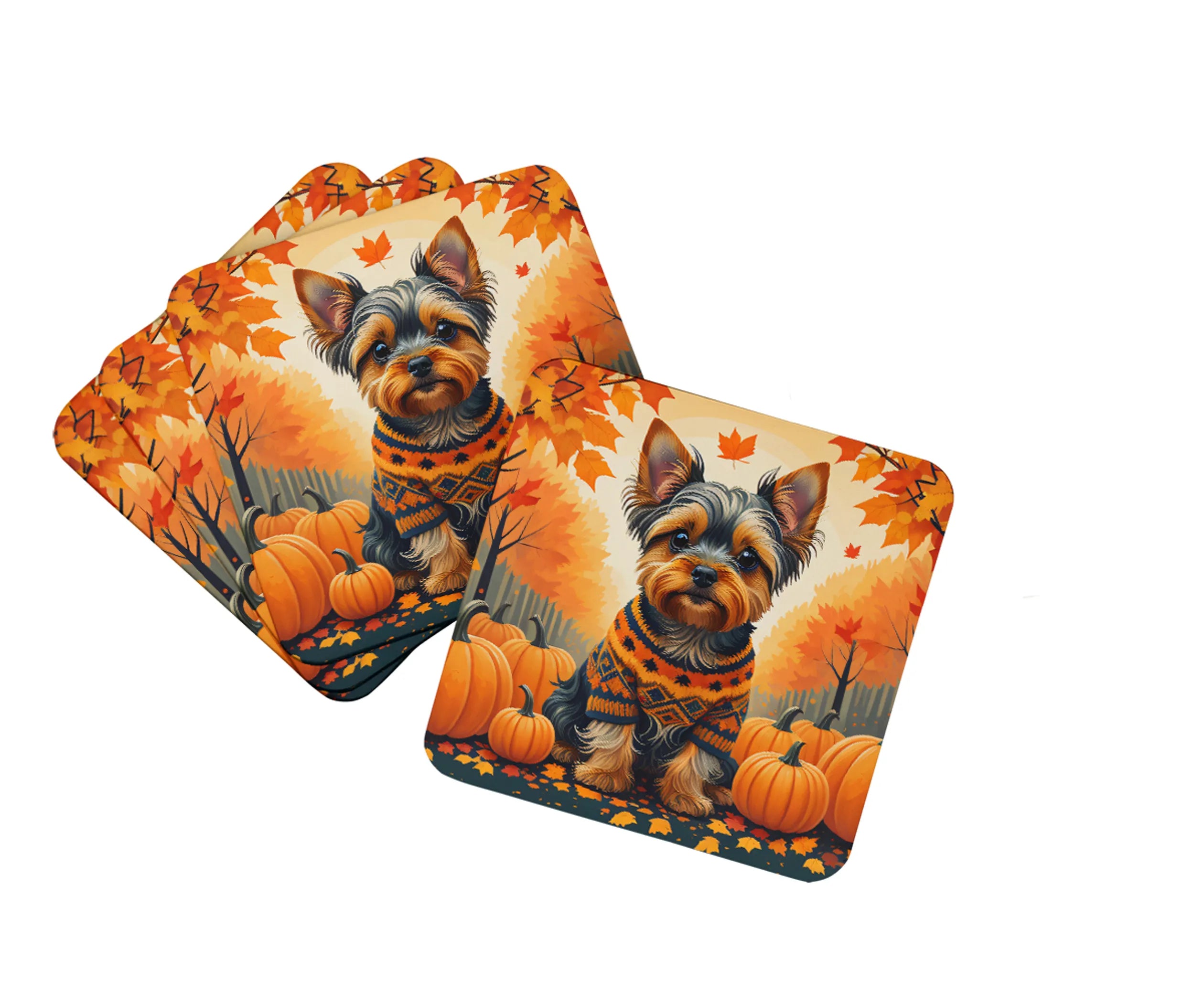 Autumn Leaves Foam Coasters - Size: 3.5 | Pack Of: 1 | Collection name: Autumn leaves