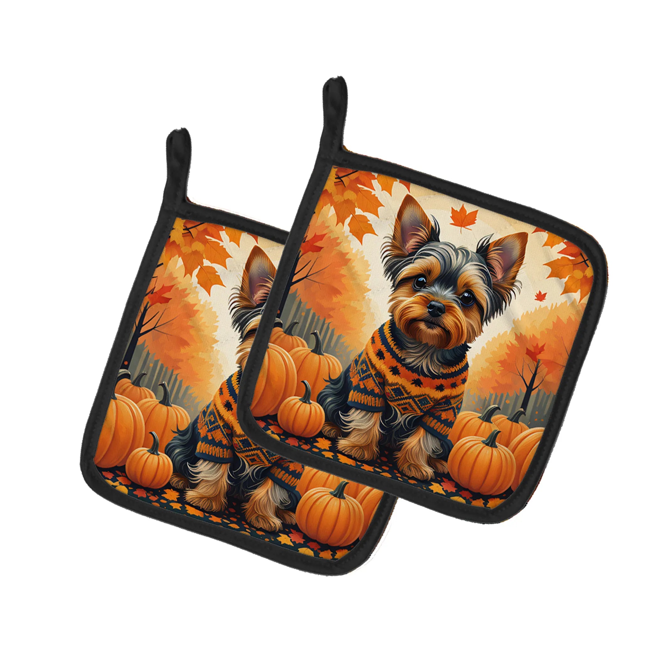 Autumn Leaves Pair of Pot Holders - Size: 7.5HX7.5W | Pack Of: 1 | Collection name: Autumn leaves