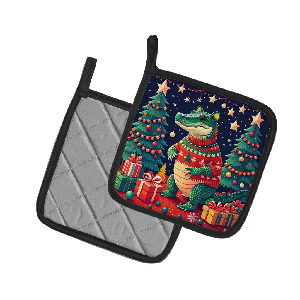 Animal Christmas Pair of Pot Holders - Size: 7.5HX7.5W | Pack Of: 1 | Collection name: Animal christmas
