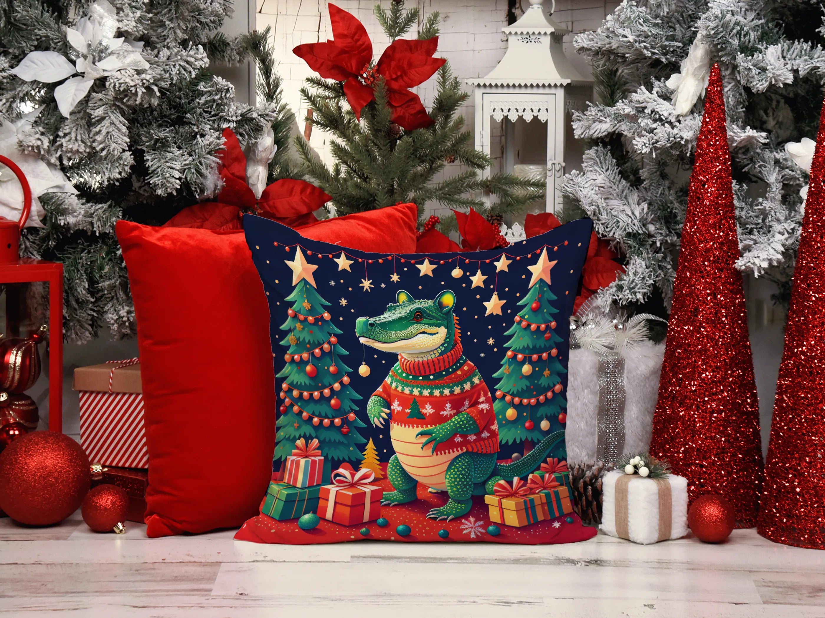Animal Christmas Throw Pillow - Pack Of: 1 | Collection name: Animal christmas