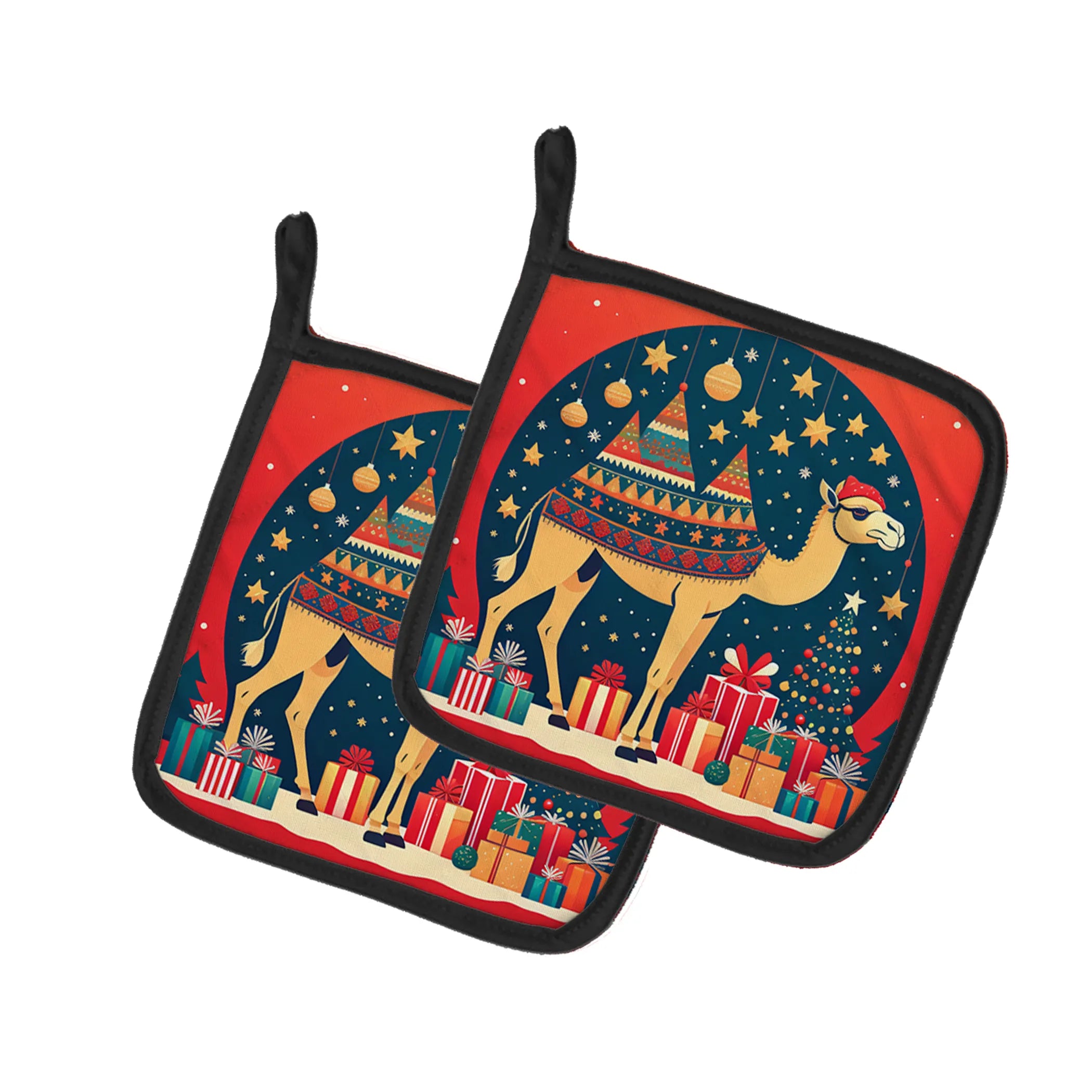 Animal Christmas Pair of Pot Holders - Size: 7.5HX7.5W | Pack Of: 1 | Collection name: Animal christmas