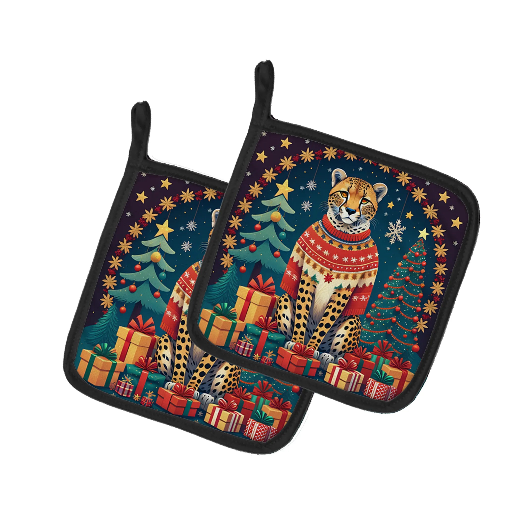 Animal Christmas Pair of Pot Holders - Size: 7.5HX7.5W | Pack Of: 1 | Collection name: Animal christmas