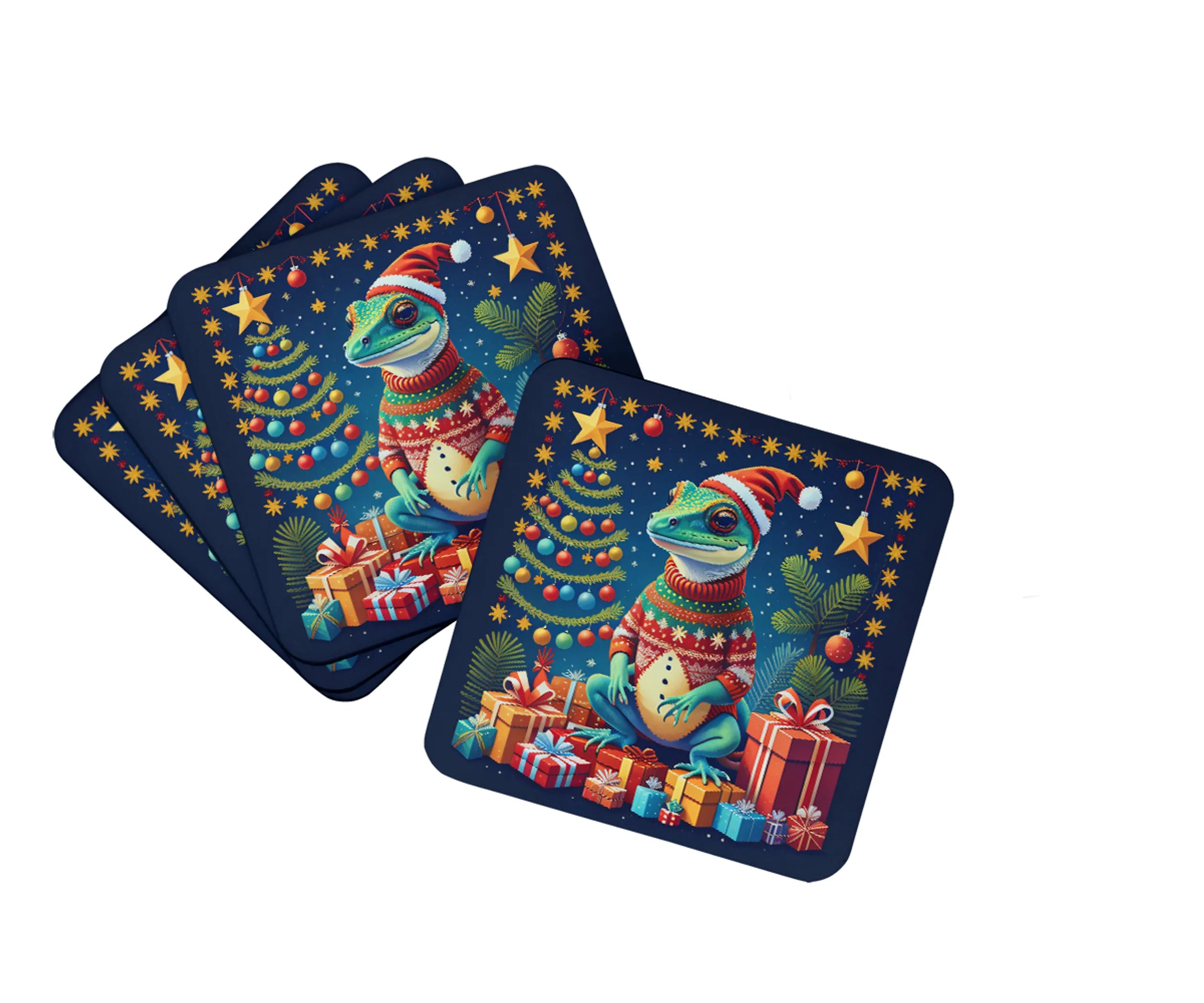 Animal Christmas Foam Coasters - Size: 3.5 | Pack Of: 1 | Collection name: Animal christmas