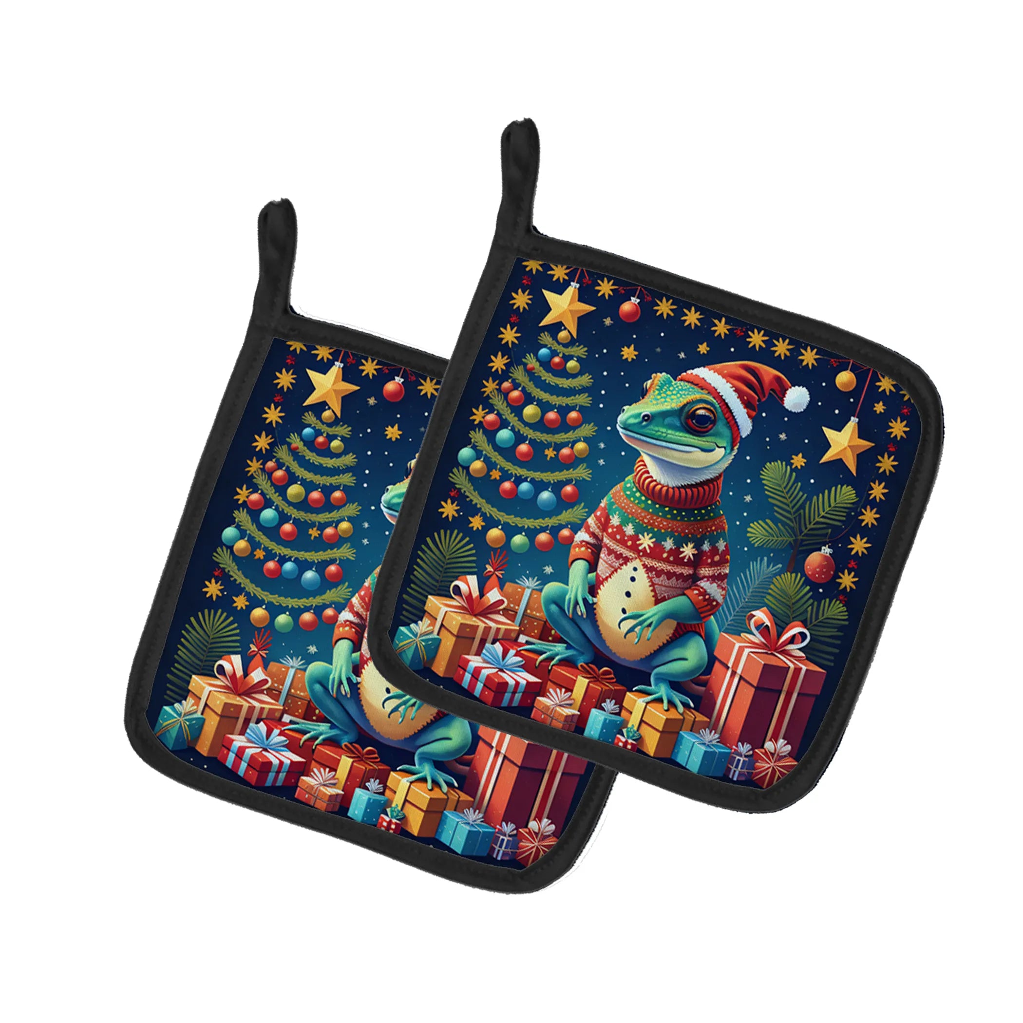 Animal Christmas Pair of Pot Holders - Size: 7.5HX7.5W | Pack Of: 1 | Collection name: Animal christmas