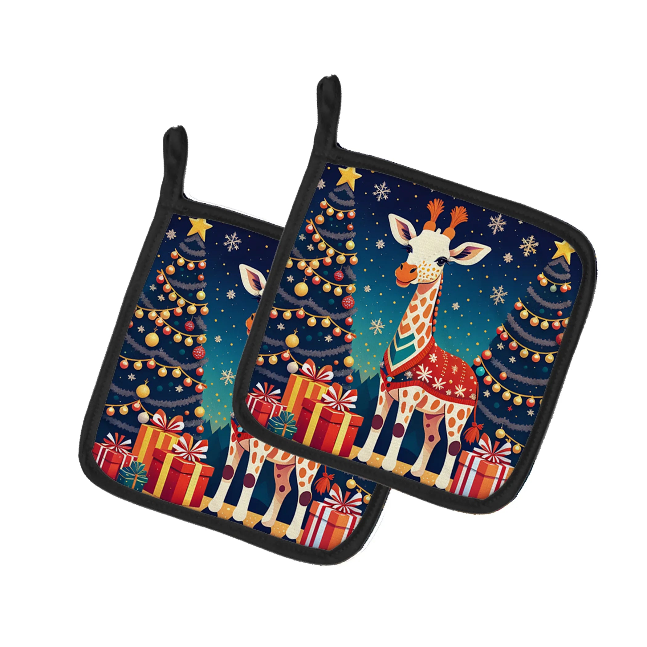 Animal Christmas Pair of Pot Holders - Size: 7.5HX7.5W | Pack Of: 1 | Collection name: Animal christmas