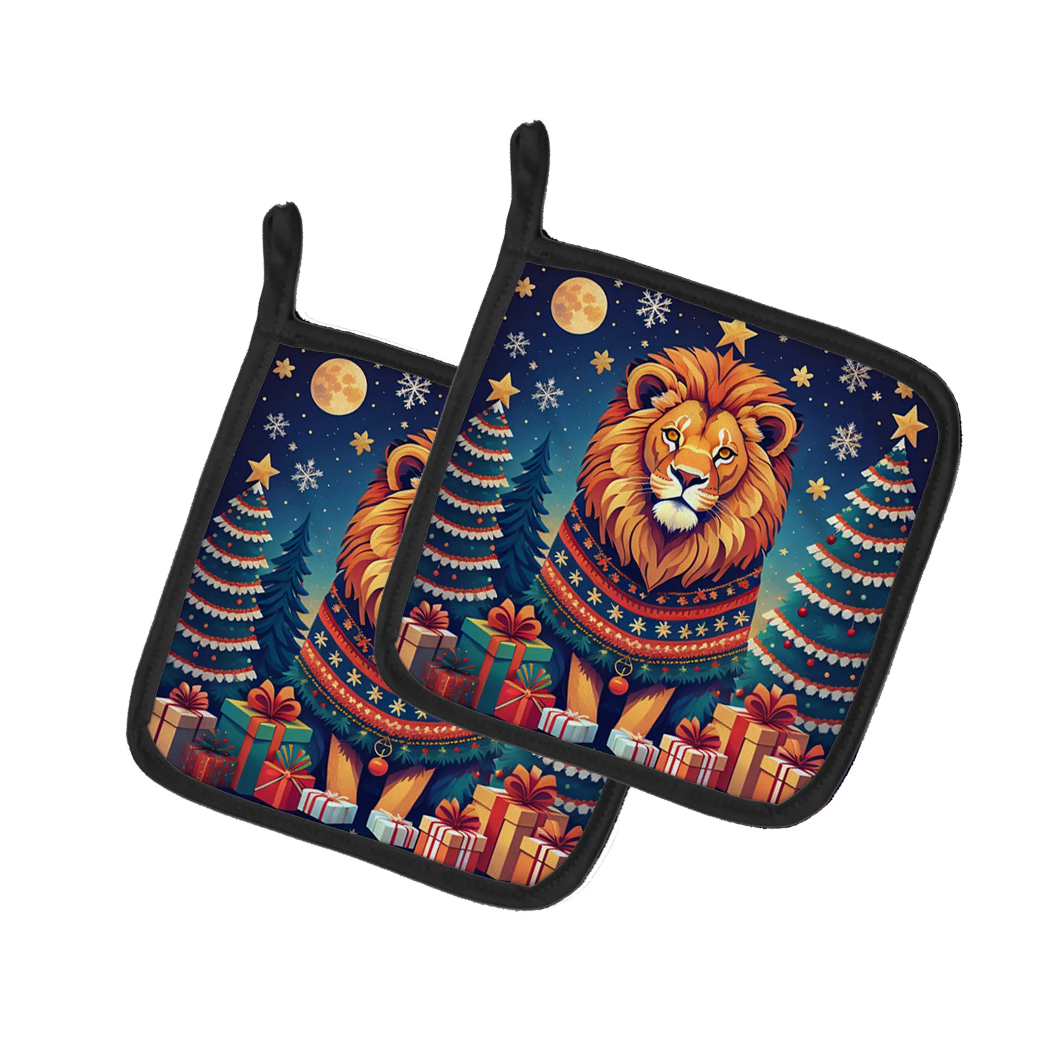 Animal Christmas Pair of Pot Holders - Size: 7.5HX7.5W | Pack Of: 1 | Collection name: Animal christmas
