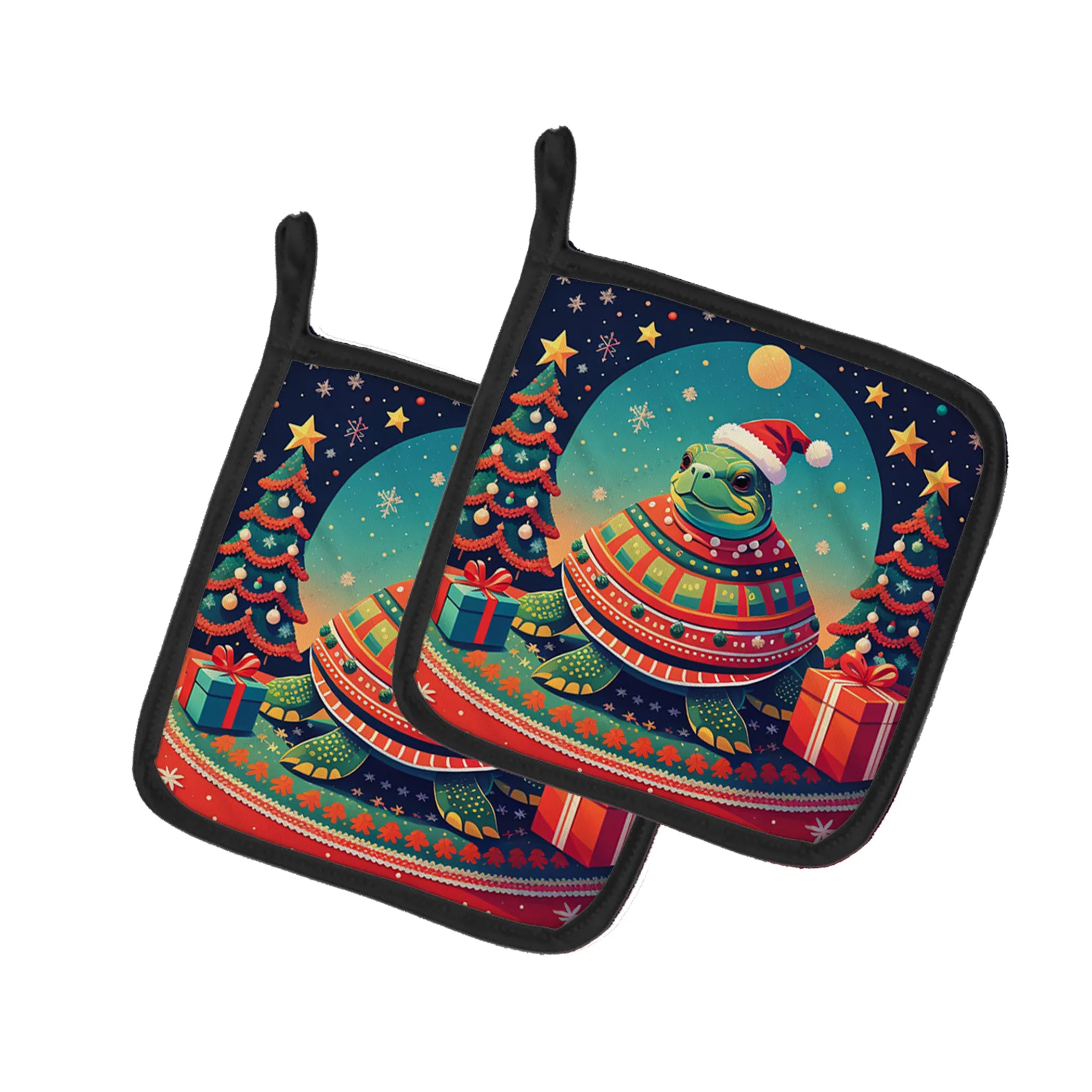 Animal Christmas Pair of Pot Holders - Size: 7.5HX7.5W | Pack Of: 1 | Collection name: Animal christmas