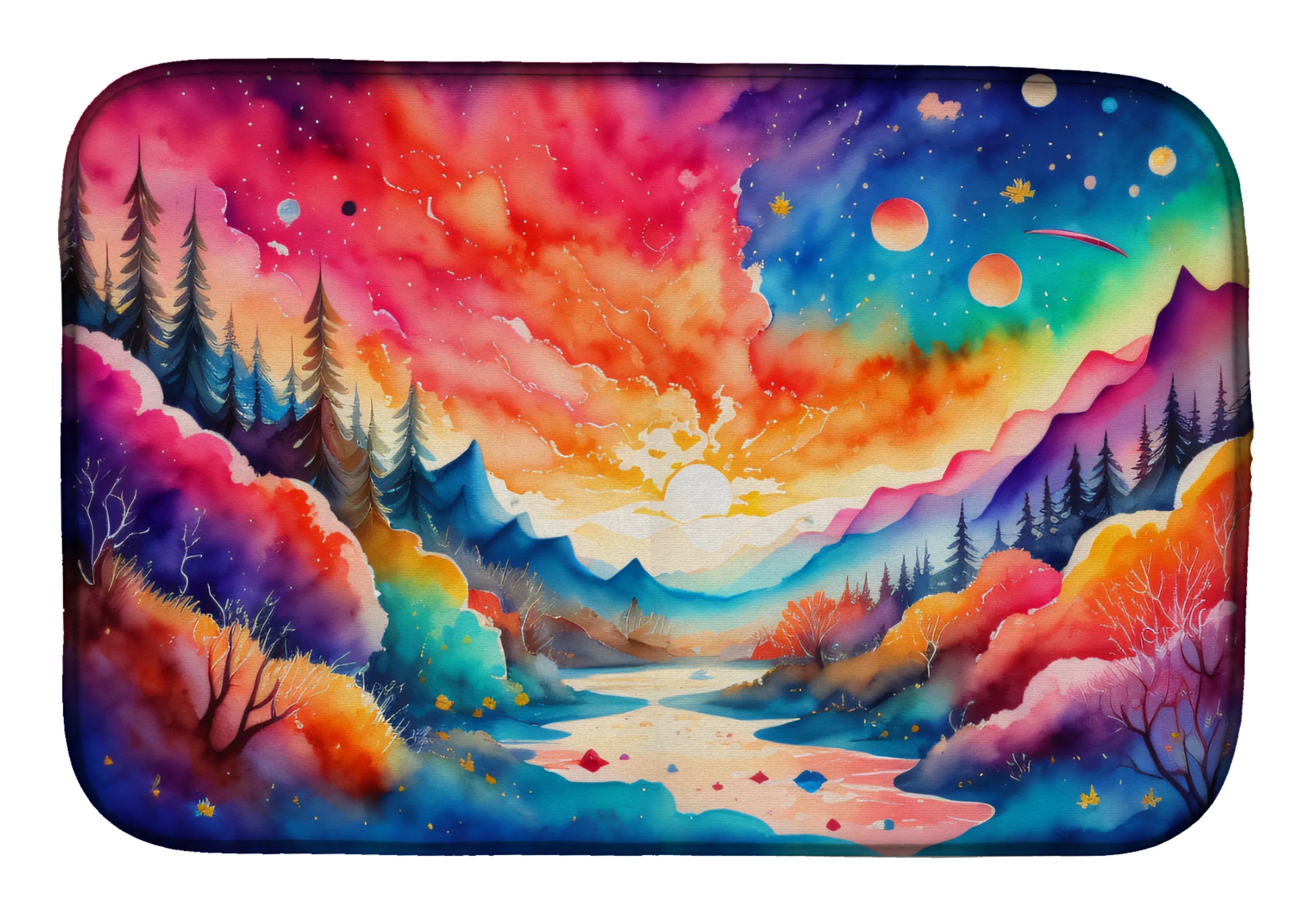 Flowers in Color Dish Drying Mat - Size: 14  X 21" | Pack Of: 1 | Collection name: Flowers in color