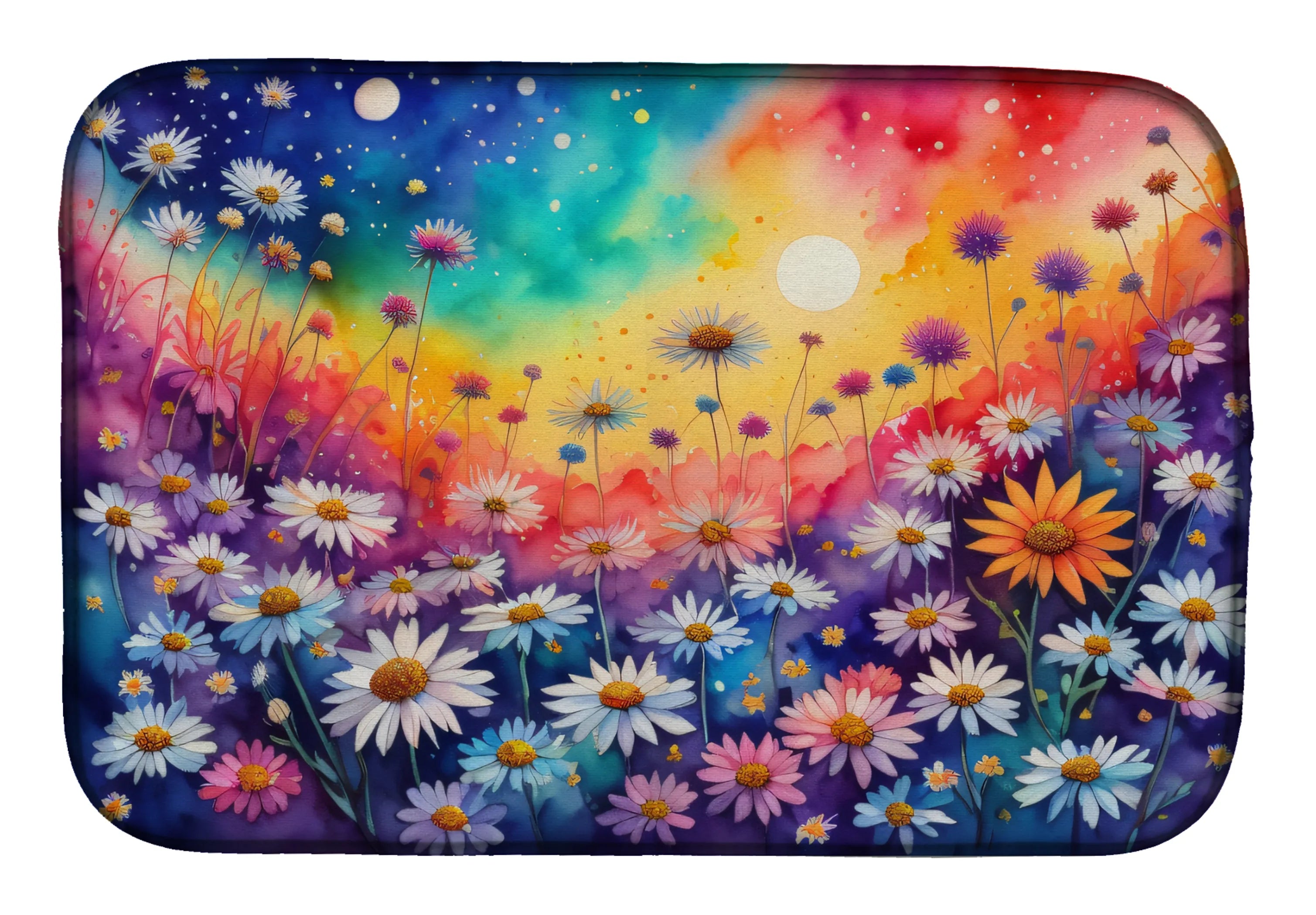 Flowers in Color Dish Drying Mat - Size: 14  X 21" | Pack Of: 1 | Collection name: Flowers in color