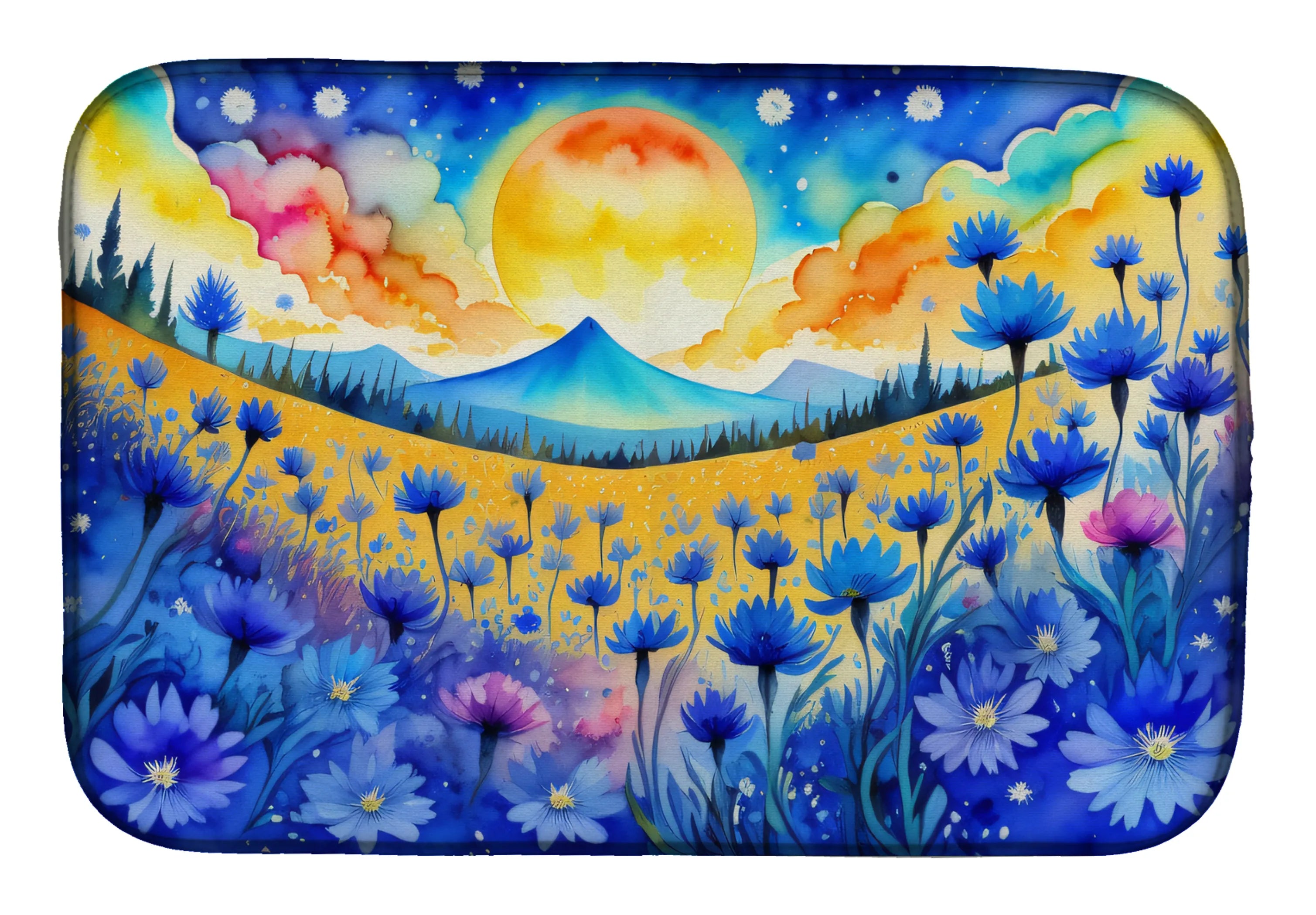 Flowers in Color Dish Drying Mat - Size: 14  X 21" | Pack Of: 1 | Collection name: Flowers in color