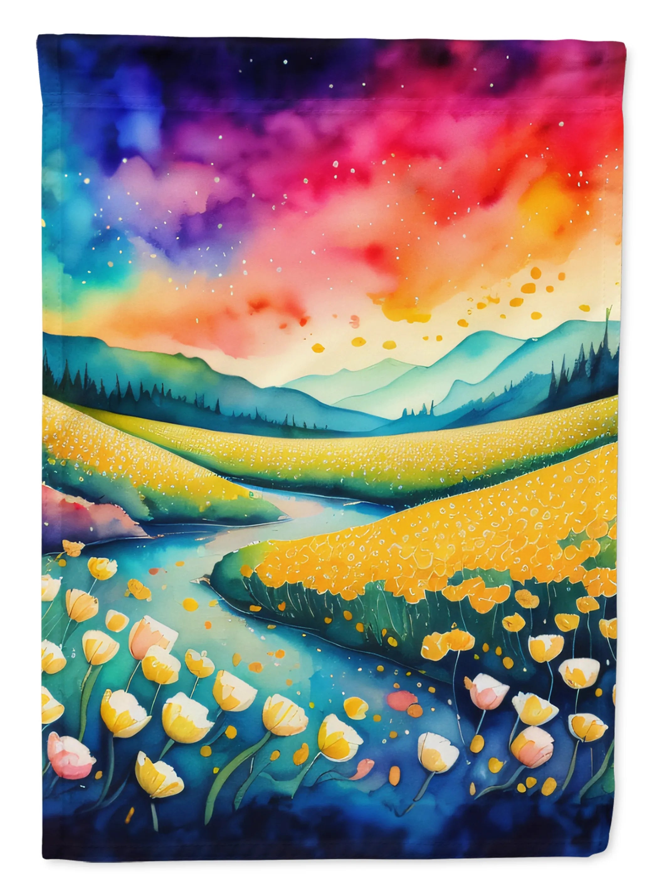 Flowers in Color Decorative Flag - Pack Of: 1 | Collection name: Flowers in color