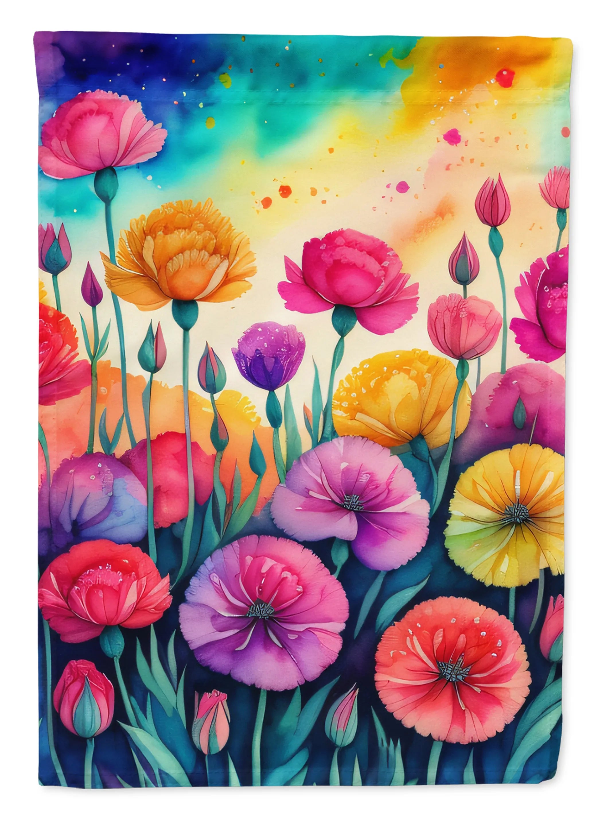 Flowers in Color Decorative Flag - Pack Of: 1 | Collection name: Flowers in color