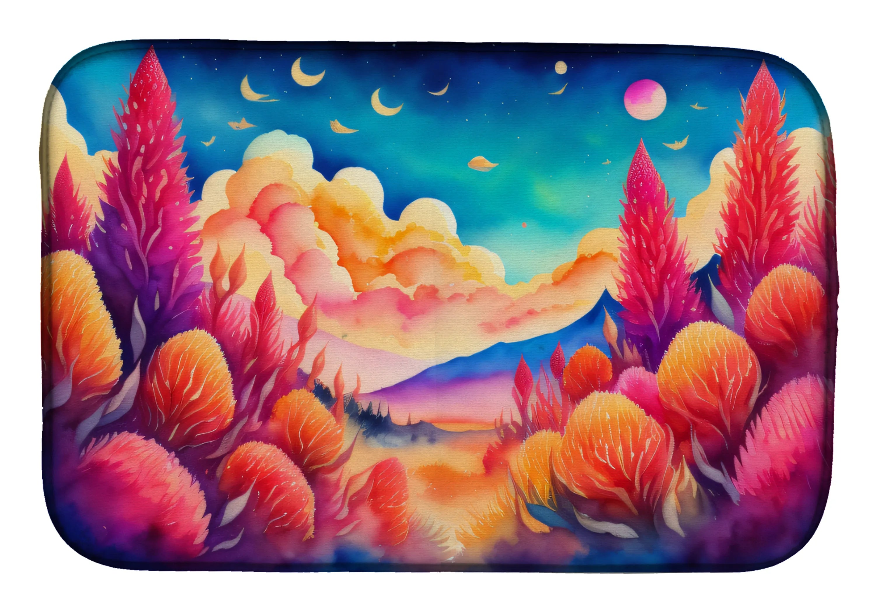 Flowers in Color Dish Drying Mat - Size: 14  X 21" | Pack Of: 1 | Collection name: Flowers in color
