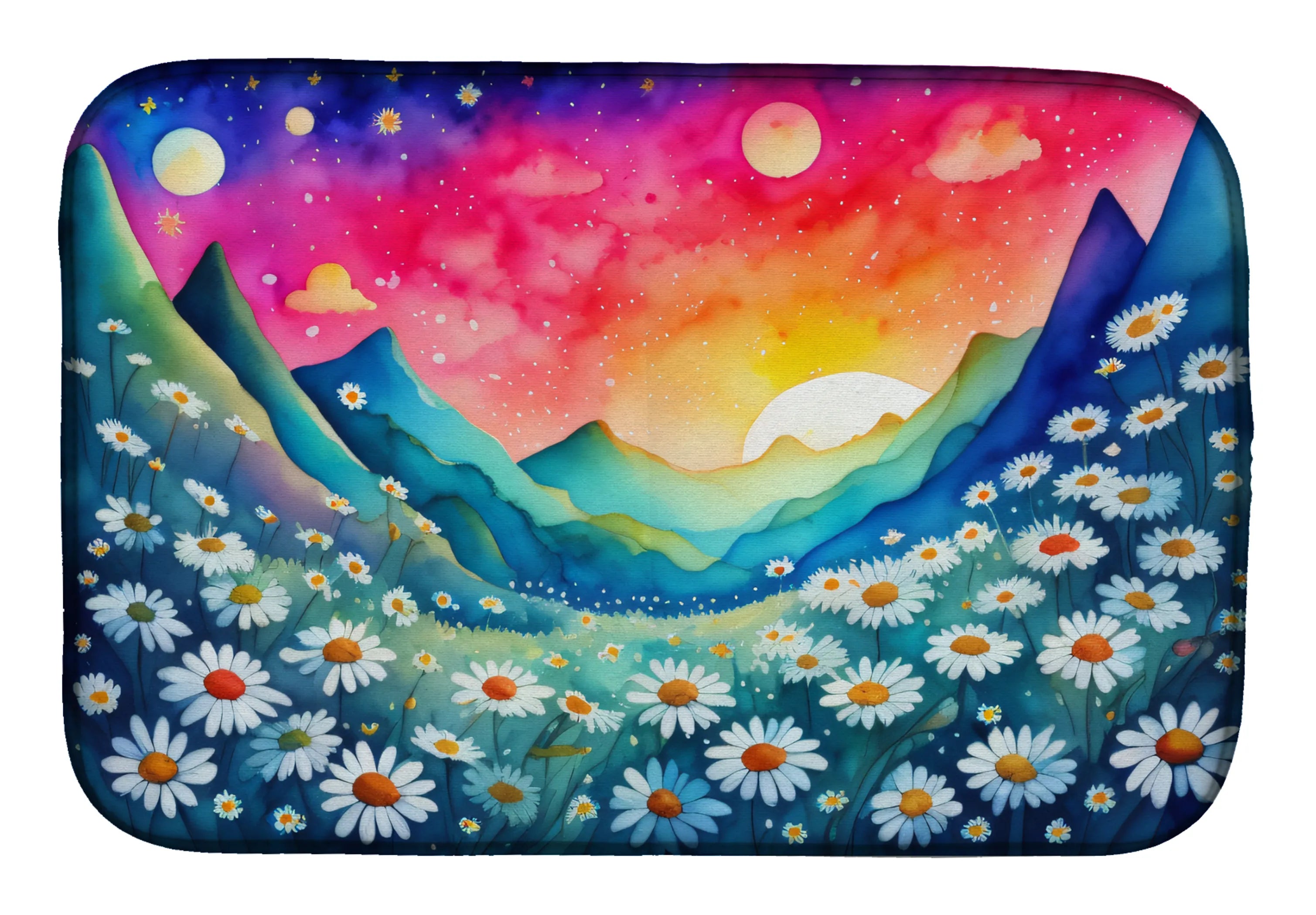 Flowers in Color Dish Drying Mat - Size: 14  X 21" | Pack Of: 1 | Collection name: Flowers in color