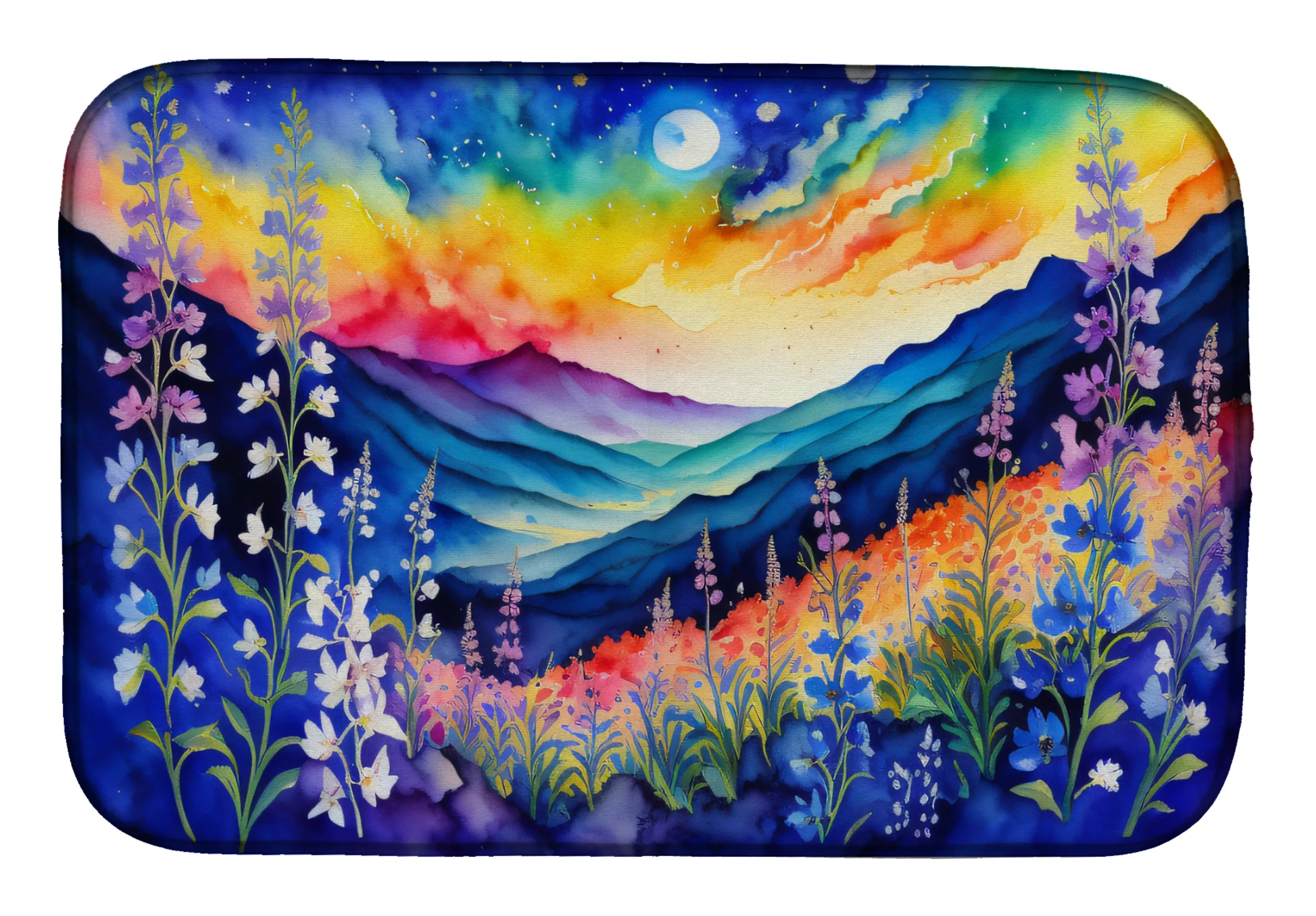Flowers in Color Dish Drying Mat - Size: 14  X 21" | Pack Of: 1 | Collection name: Flowers in color