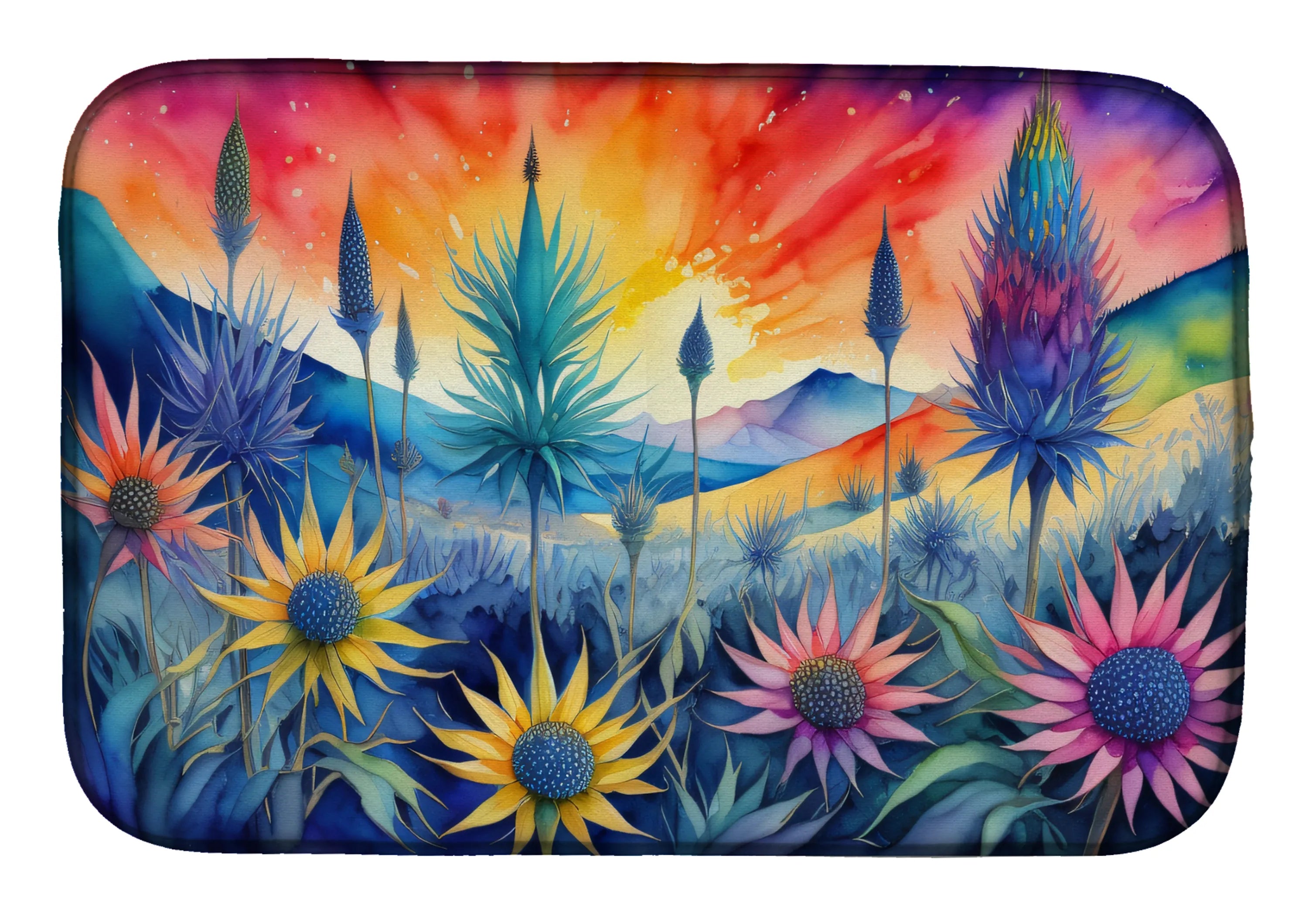 Flowers in Color Dish Drying Mat - Size: 14  X 21" | Pack Of: 1 | Collection name: Flowers in color