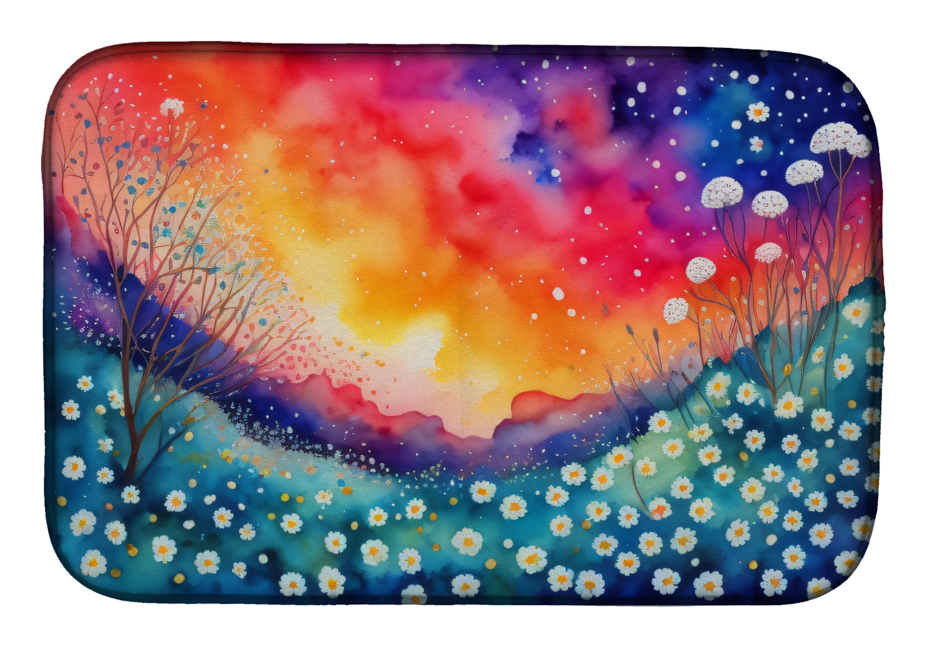 Flowers in Color Dish Drying Mat - Size: 14  X 21" | Pack Of: 1 | Collection name: Flowers in color