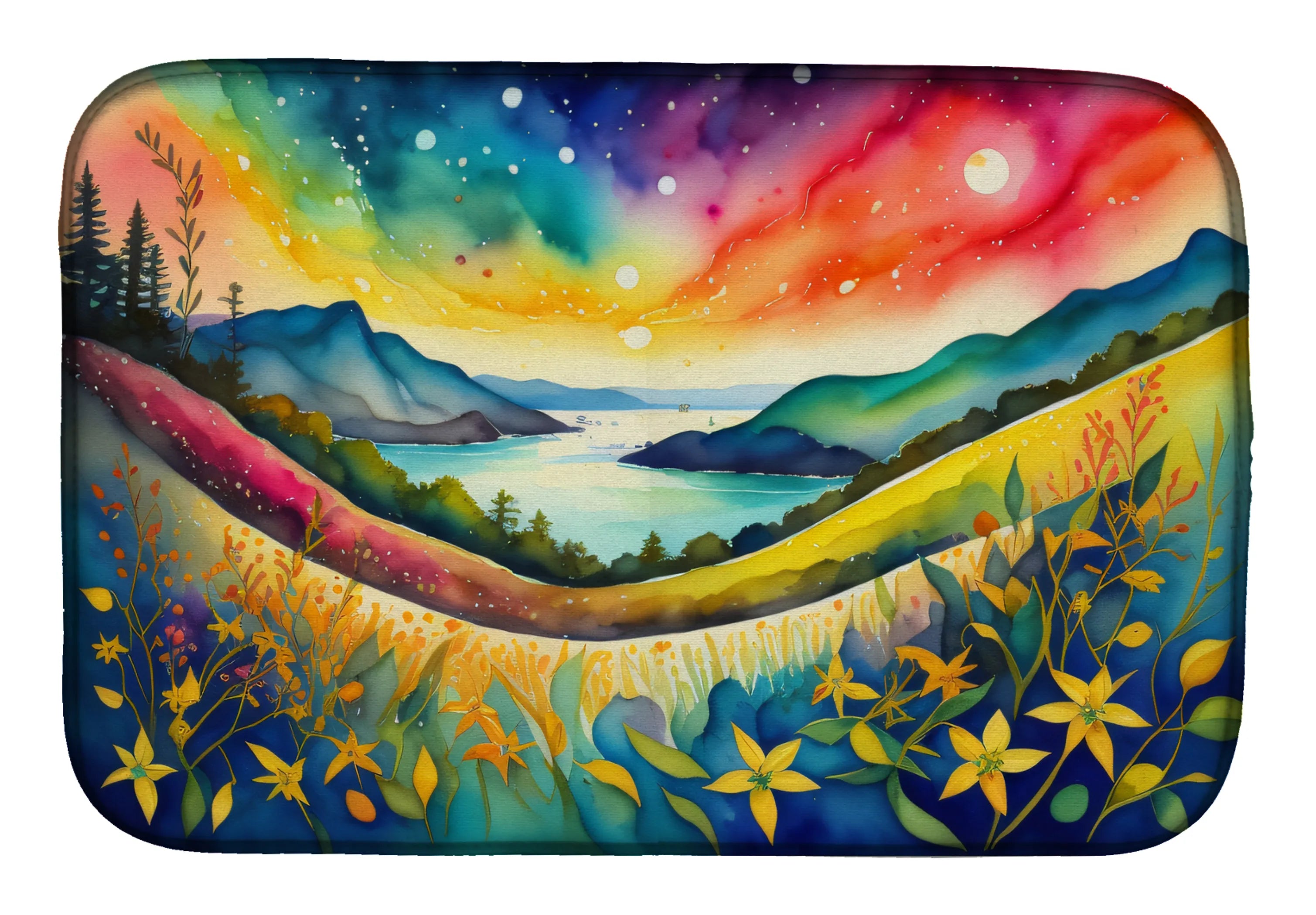 Flowers in Color Dish Drying Mat - Size: 14  X 21" | Pack Of: 1 | Collection name: Flowers in color