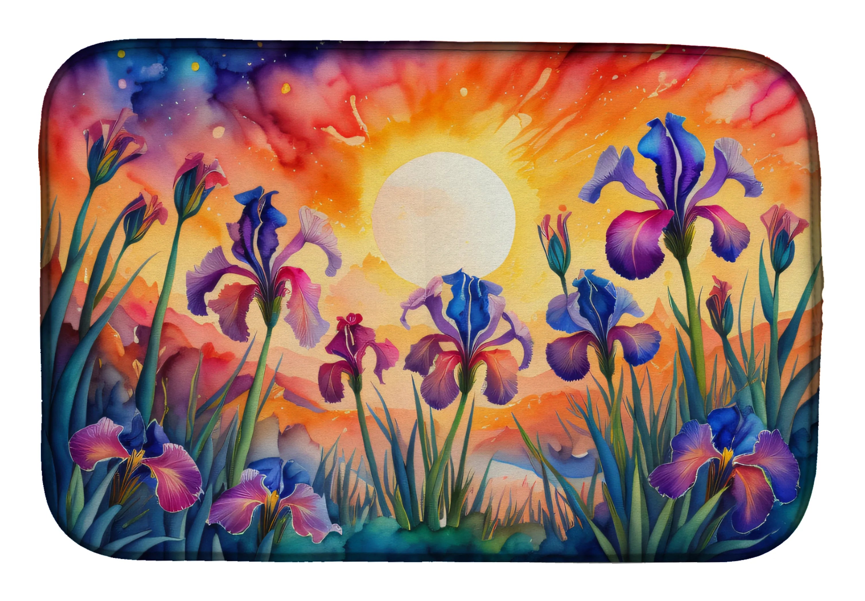 Flowers in Color Dish Drying Mat - Size: 14  X 21" | Pack Of: 1 | Collection name: Flowers in color