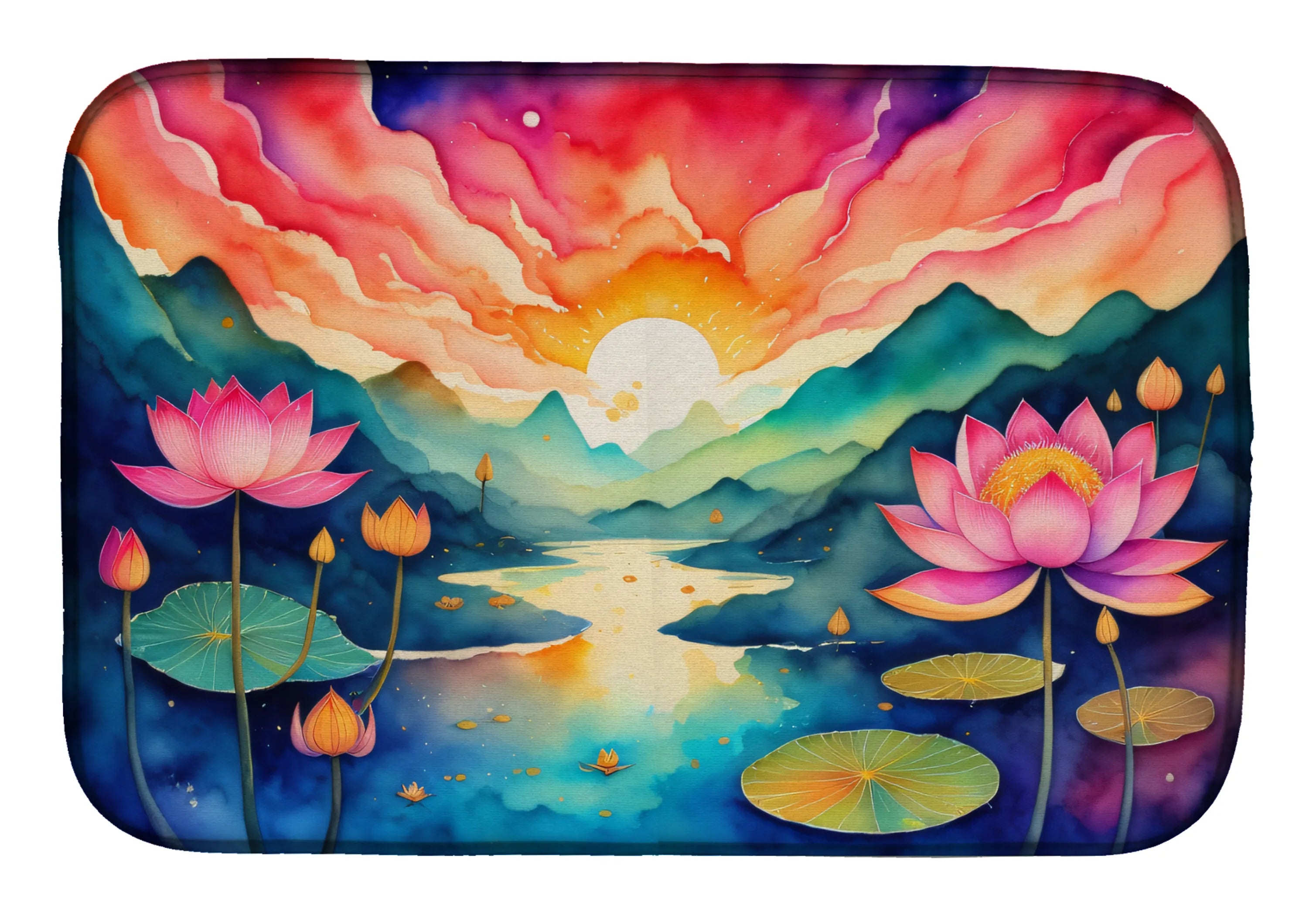 Flowers in Color Dish Drying Mat - Size: 14  X 21" | Pack Of: 1 | Collection name: Flowers in color