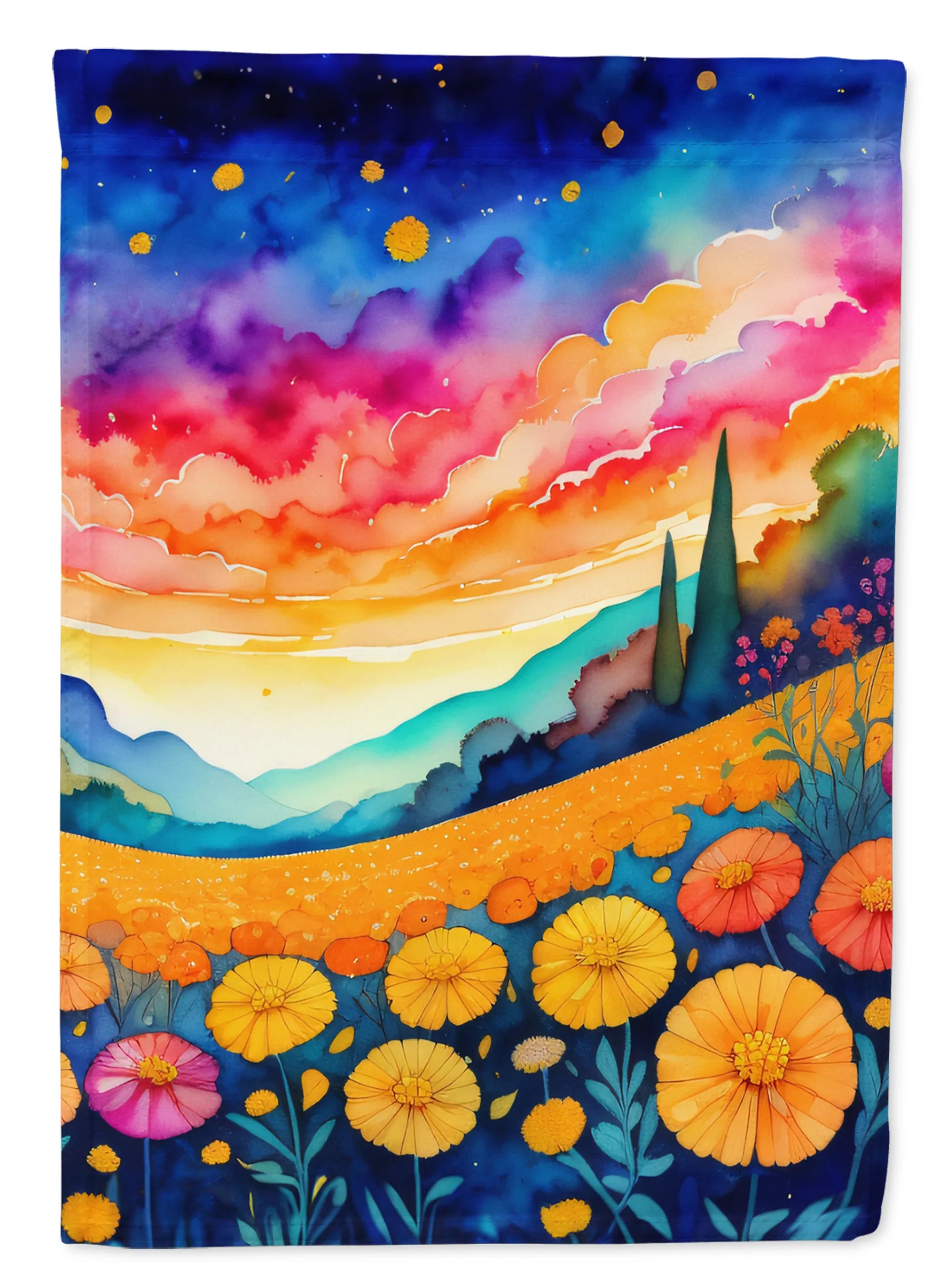 Flowers in Color Decorative Flag - Pack Of: 1 | Collection name: Flowers in color