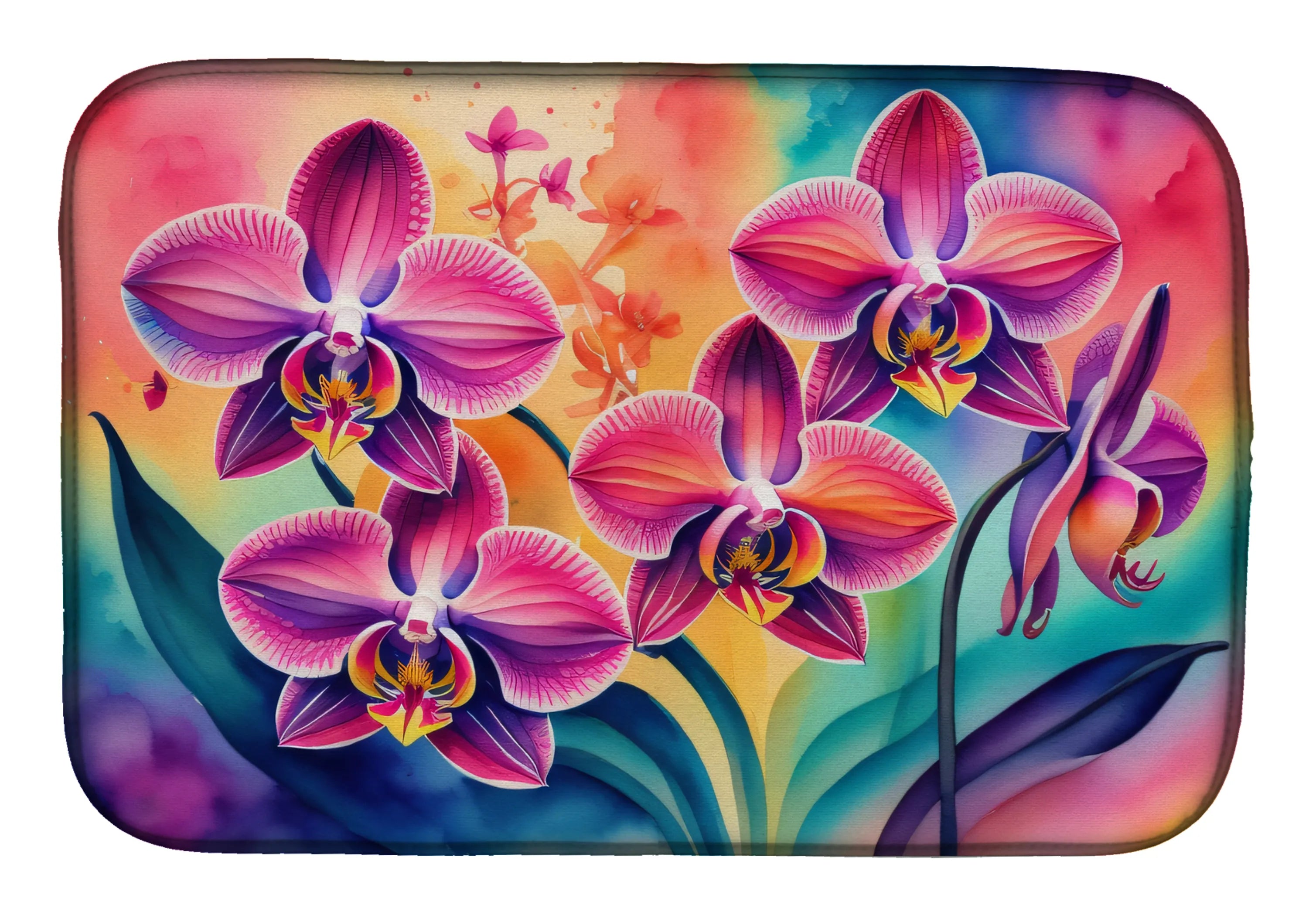 Flowers in Color Dish Drying Mat - Size: 14  X 21" | Pack Of: 1 | Collection name: Flowers in color